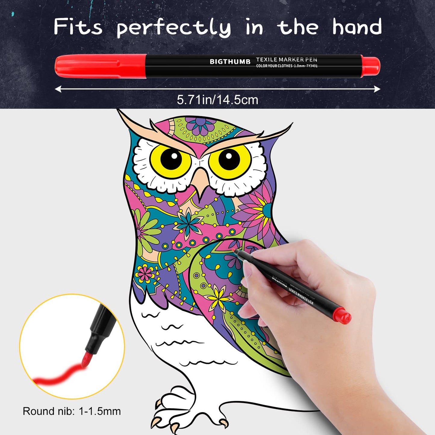 OSDUE Fabric Pens, 20 Count Permanent Fabric Pens, Machine Washable Fabric Markers for T-Shirts Designs, Canvas Bags, Shoes, Fabric and Crafts for Kids Adults Drawing and Writing