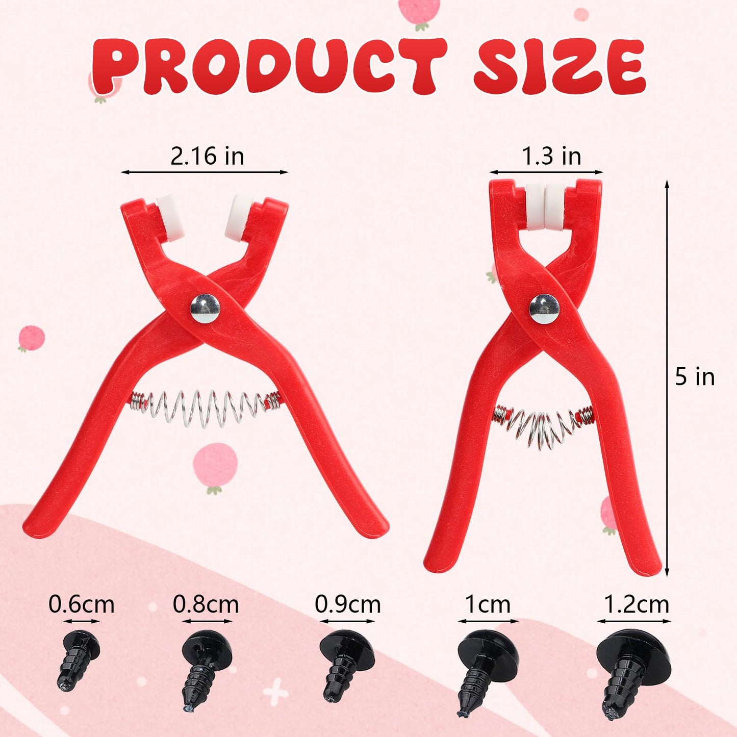 Latonyar Safety Eye Tool for Crocheting, Eye Snapper Crochet Tool, Auxiliary Tool for Attaching for Crocheting Eyes Crochet Tools for Crochet & Stuffed 6-12mm Animal Eyes Making Supplies Tool (Red)