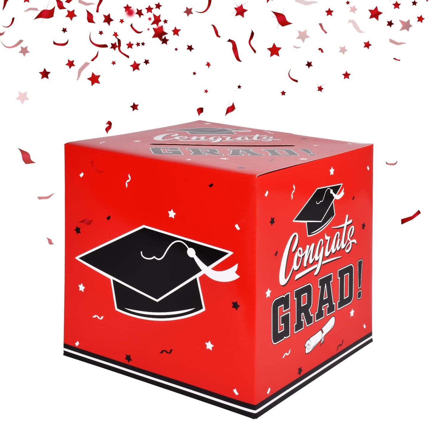 Gatherfun Graduation Decorations 2026 Grad Card Box for Gift Graduation Party Favors Decor Party Supplies Red