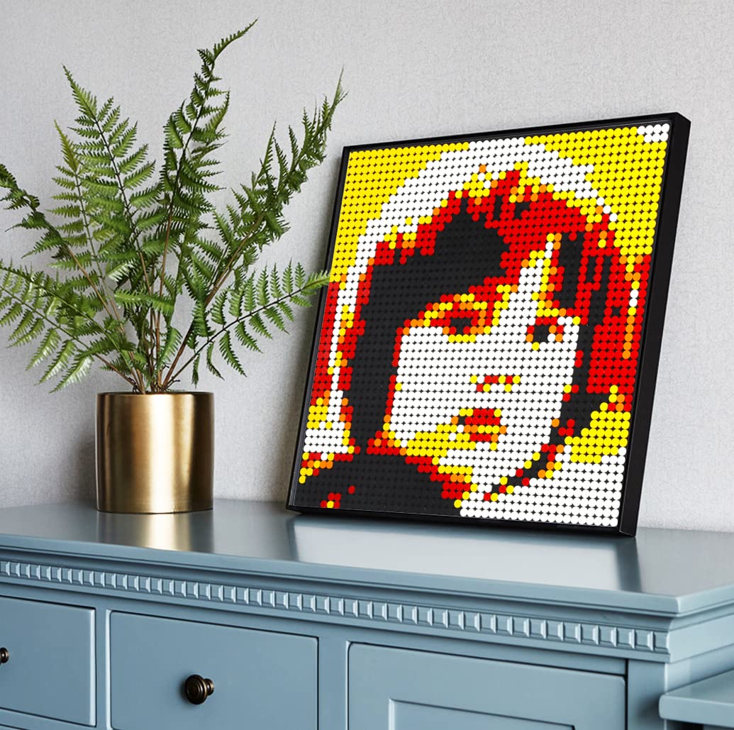 Amalia Personalized Mosaic Portrait Custom Building Kit Pixel Great Wall Art Decoration Customized Your Own Photo Picture-Energetic(L/15.1"x15.1")