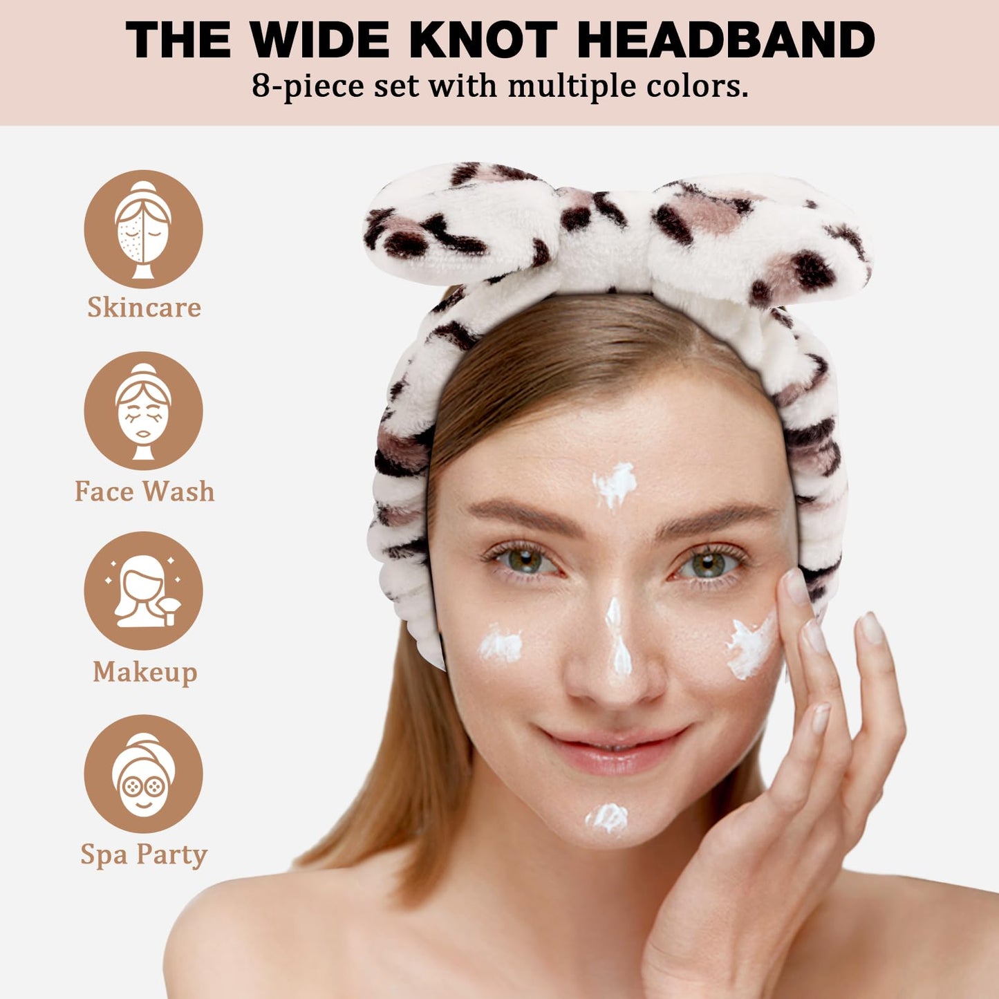 8pcs Spa Headband, Easter Basket Stuffers, Bulk Valentines Galentines Day Gifts, Stocking Stuffers for Teen Girls Women, Skincare Makeup Face Wash Headband, Goodie Bags Gift Baskets Party Favors