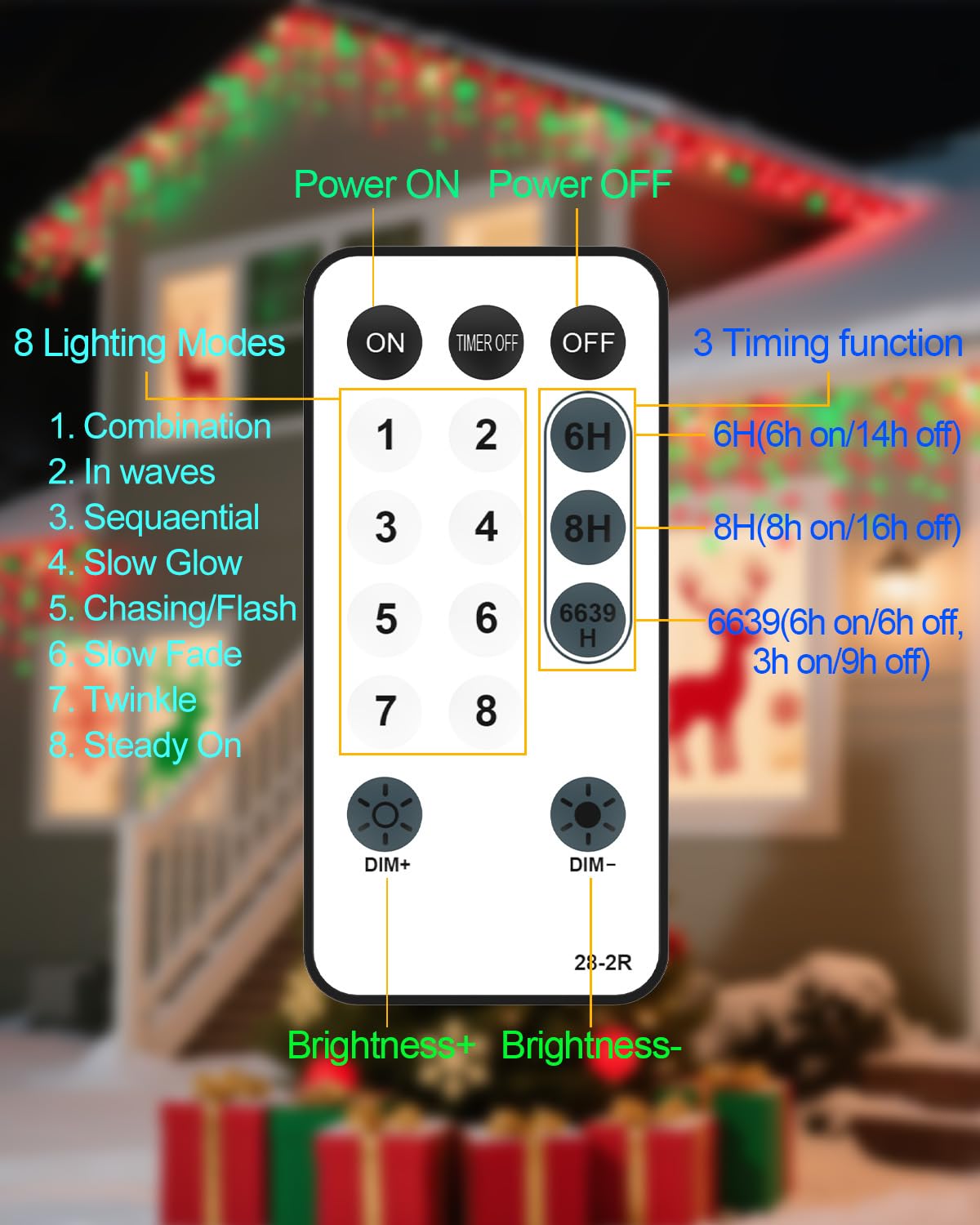 Christmas Outdoor/Indoor Decorations Ice Lights Twinkle Fairy String Light 99ft 1206 LED