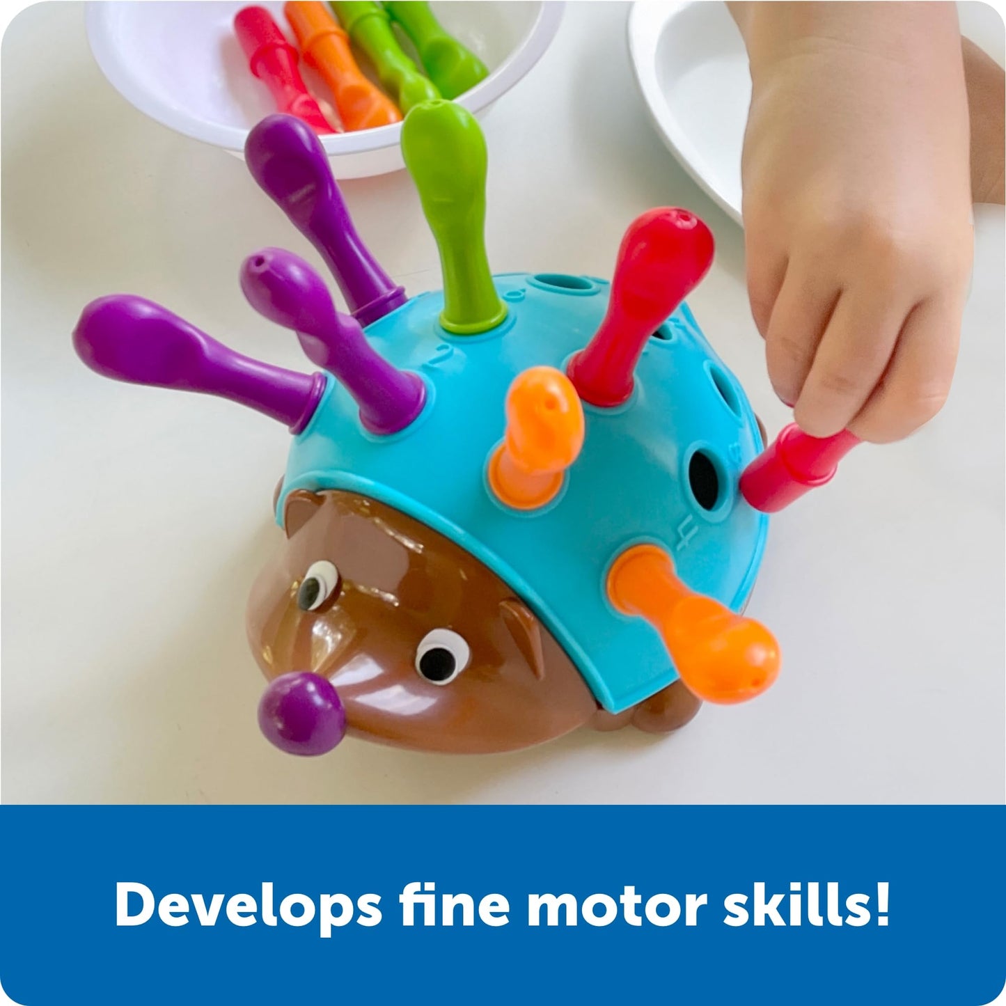 Learning Resources Spike The Fine Motor Hedgehog - Toddler Montessori Toys, Stacking Shape, Gifts For Boys And Girls, Sorting And Matching Skill Activities, Educational Games, Kindergarten