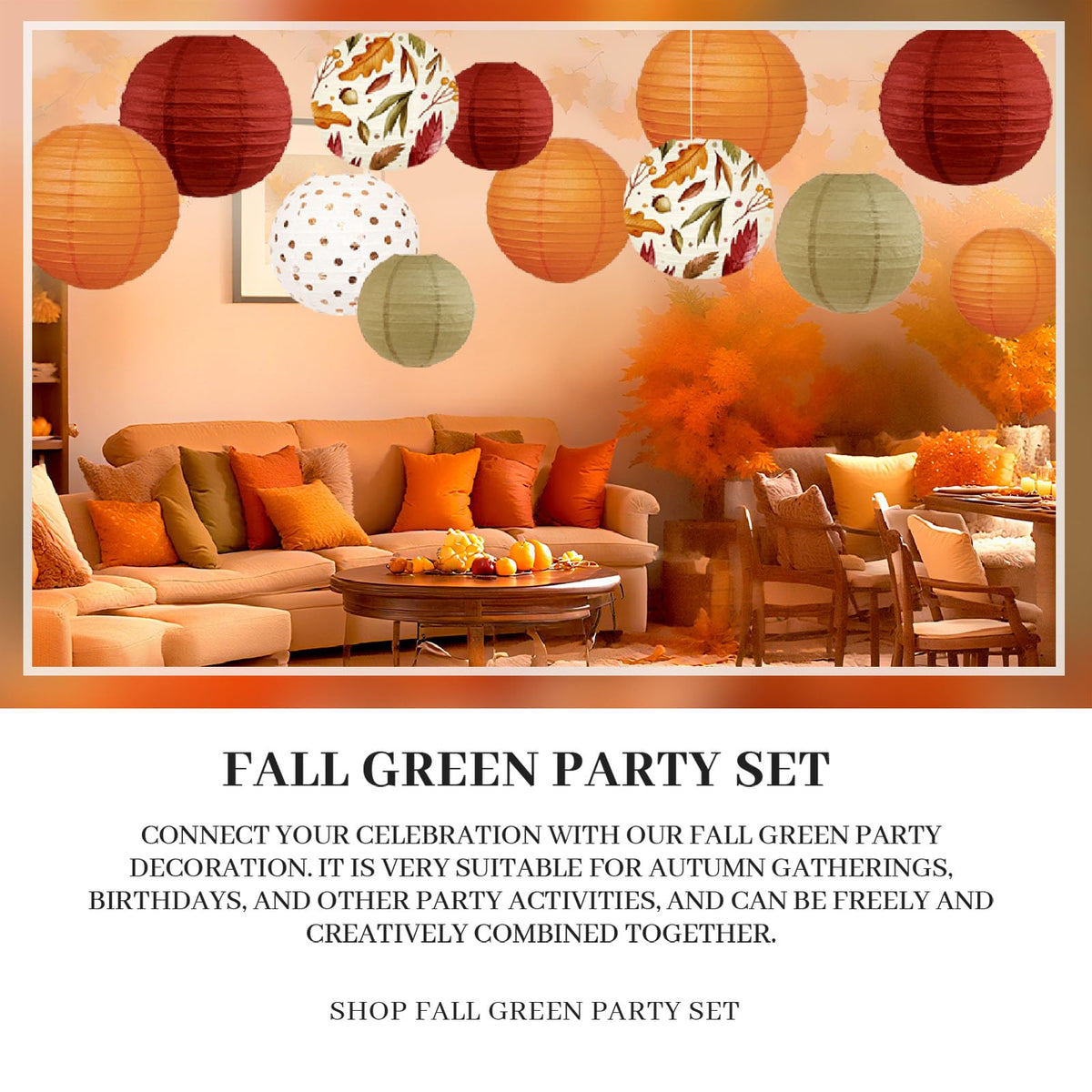 NICROLANDEE 12Pcs Burgundy Orange Maple Leaves Hanging Paper Lanterns