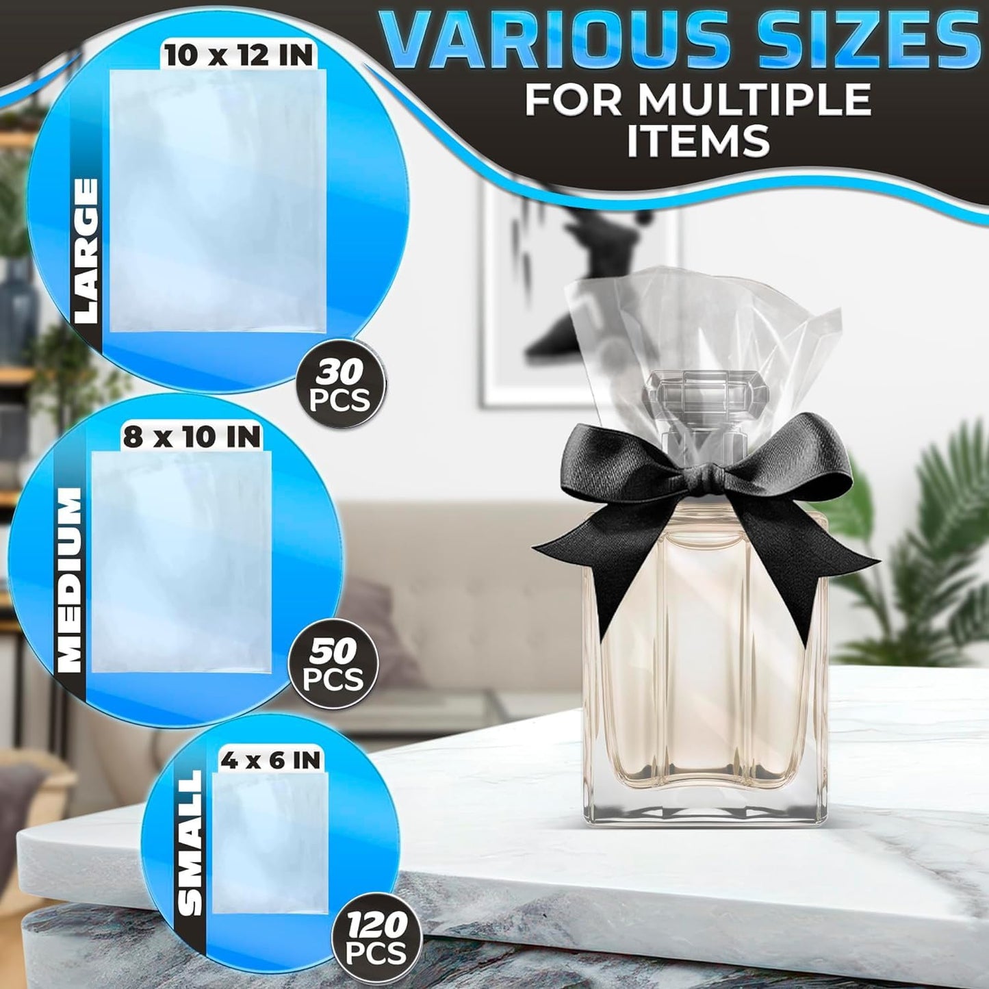 200Pcs Heat Shrink Wrap Bags - 3Sizes Shoe Shrink Wrap Bags for Gift Baskets Soap Packaging Bags Clear Heat Shrink Bags - Heat Wrap Clear Cellophane Bags Clear Gift Bags Heat Seal Bags Shrink Wrap Bag