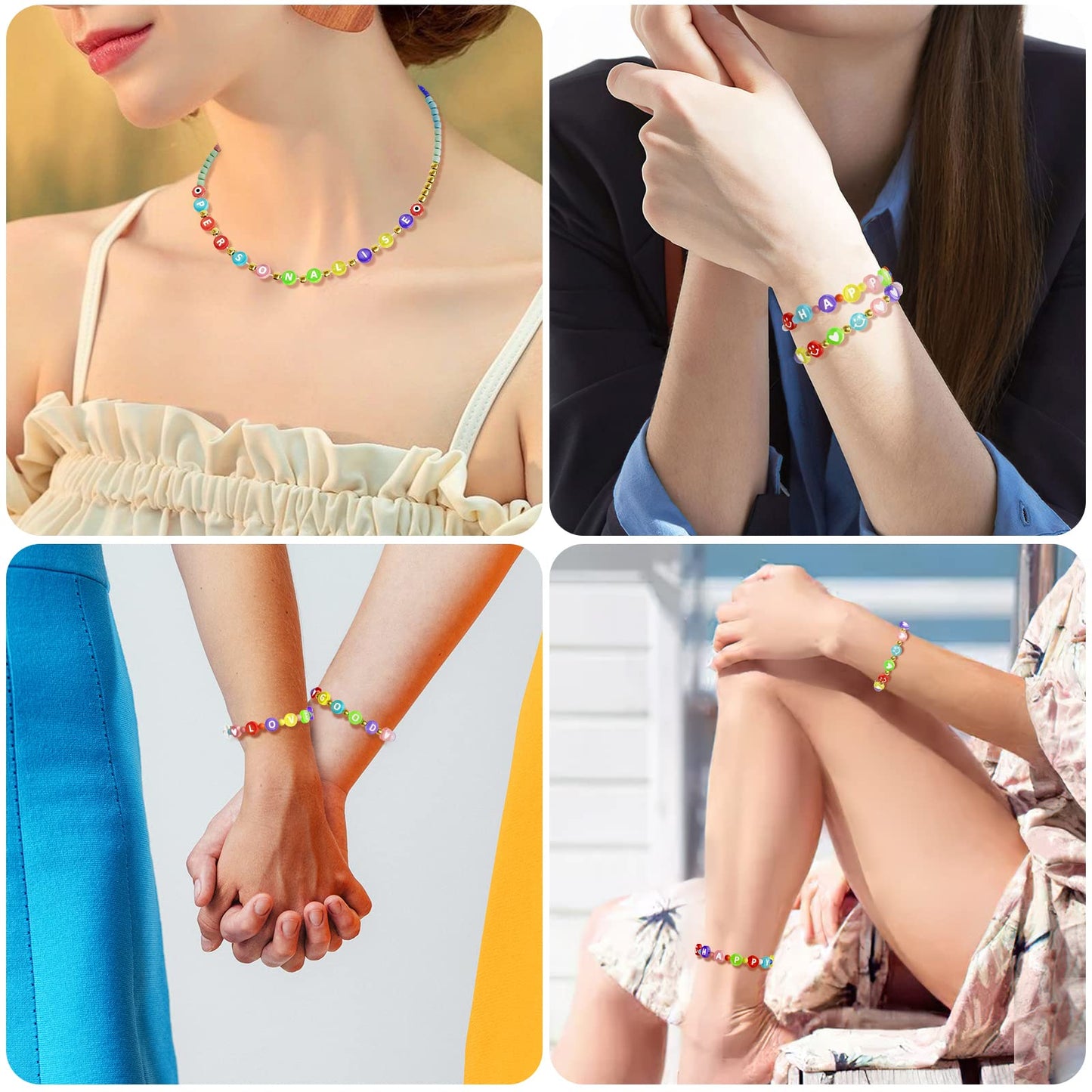 1400 Pieces Letter Beads for Friendship Bracelets Making Kit, 28 Styles Assortment Jewelry Making Supplies Alphabet Beads Set with Cases Preppy Crafts Gifts