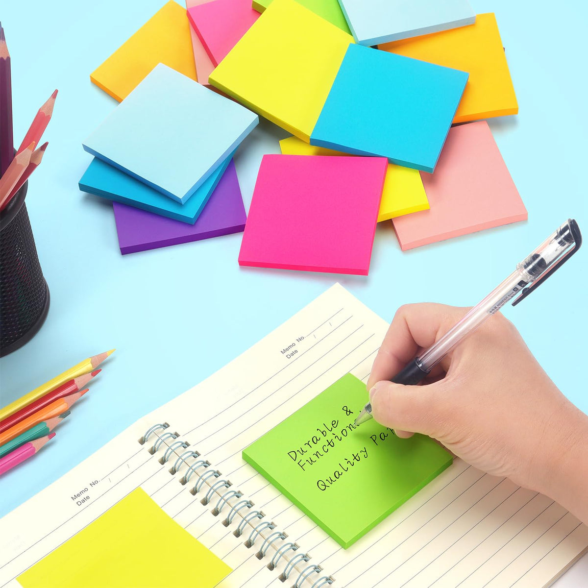 Early Buy Sticky Notes 3x3 in, 16 Pads, 8 Bright Color, 60 Sheets/Pad