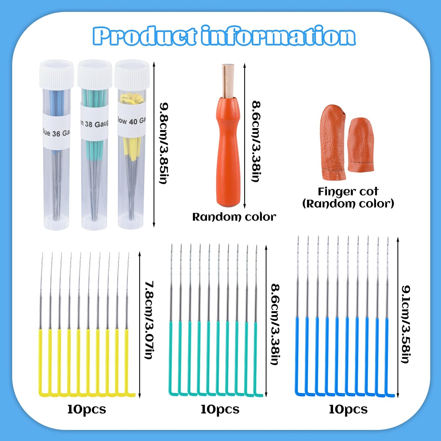 Mayboos 30 Pcs Needle Felting Needles, 3 Colors Wool Felting Supplies Felting Needles Color Coded Wool Felting Needles Tool Kit with Needle Box for Wool Felting 36 Gauge, 38 Gauge, 40gauge