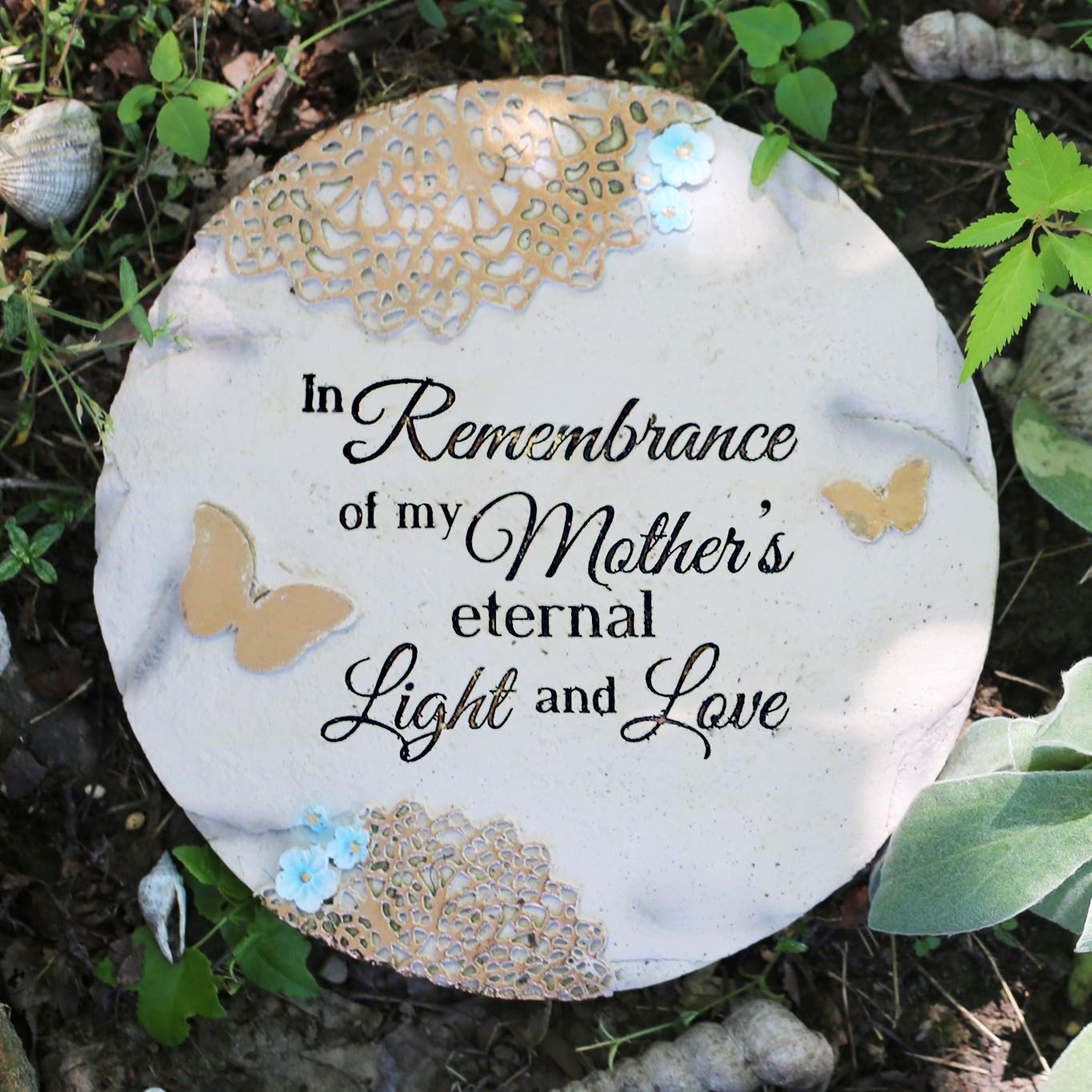 Pavilion Gift Company 19069 "Remembering Mother" Memorial Garden Stone, 10-Inch,Blue