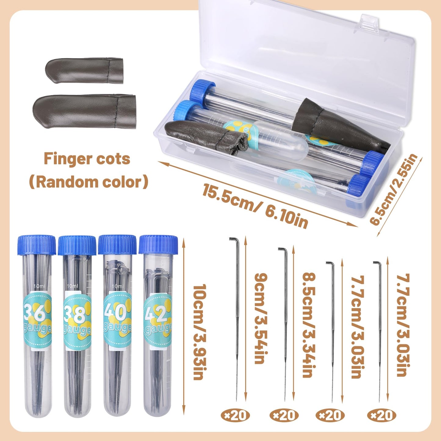 80PCS Needle Felting Needles, 4 Sizes Wool Felting Needles, Needle Felting Tools Supplies Kit with Felting Needles Fingercots Storage Box for DIY Wool Felting Crafts