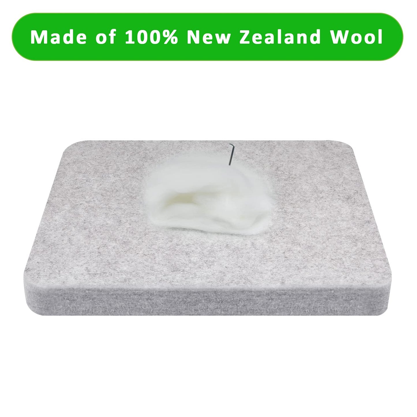 Needle Felting Pad, 8x10x1 inch Needle Felt Mat, 100% Natural Wool, Thick and Firm Felt Base for Precision Felting (10"x8")
