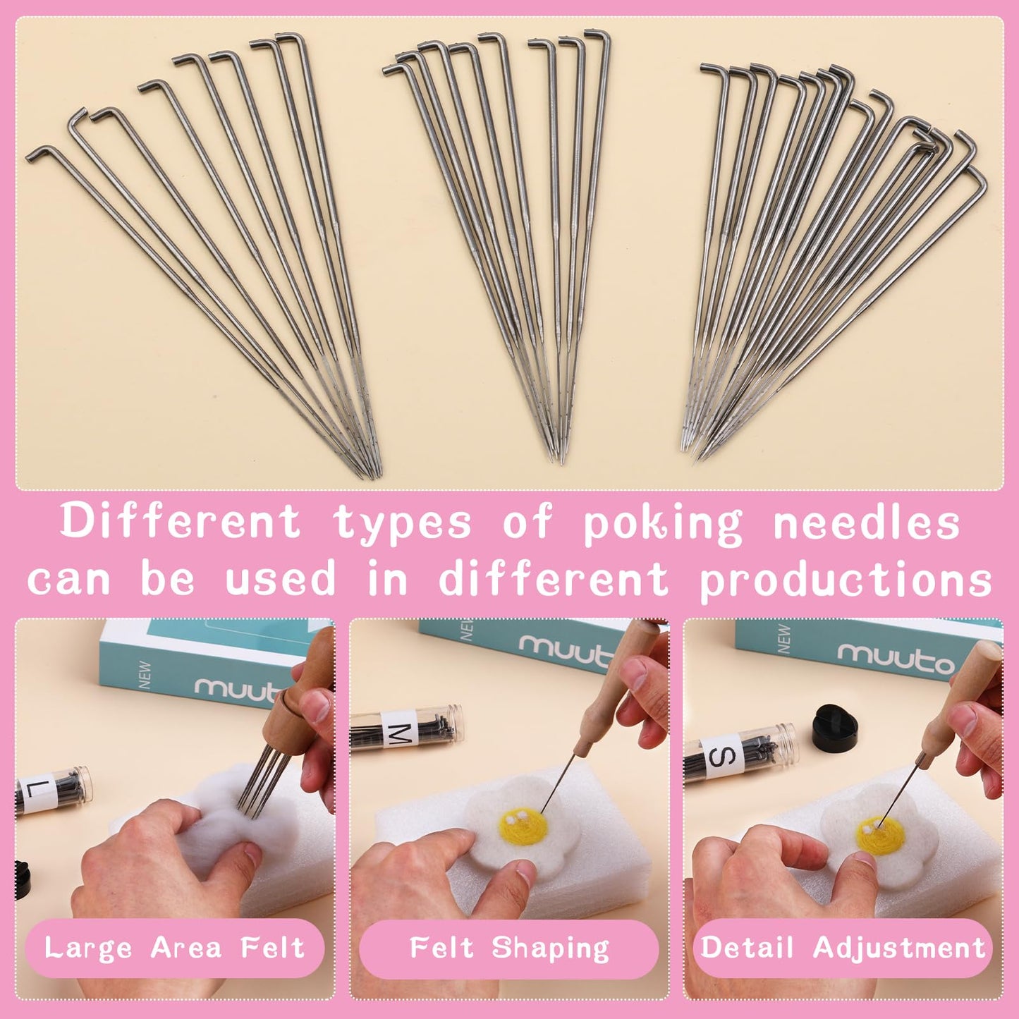 Complete Wool Felting Tool Kit,Needle Felting Supplies Needle Felting Kit with 90Pcs Needle Felting Needles,3Pcs Needle Bottles,2Pcs Needle Felting Pen,Needle Felting Tools for Beginner,Professional