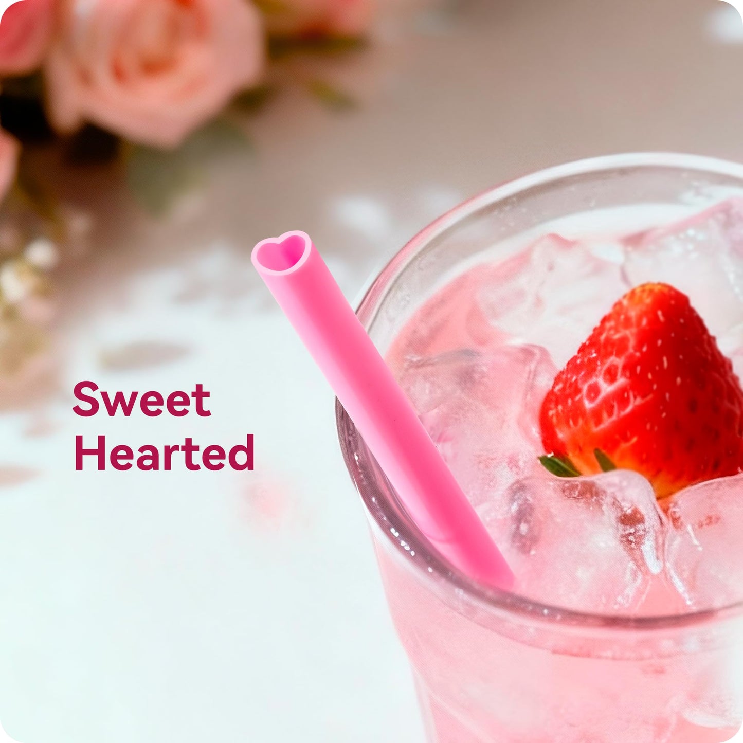 100pcs Heart Straws Bulk 8mm - Individually Wrapped for Valentine's Day Decor, Anniversary & Date Night Supplies (Red&Pink)