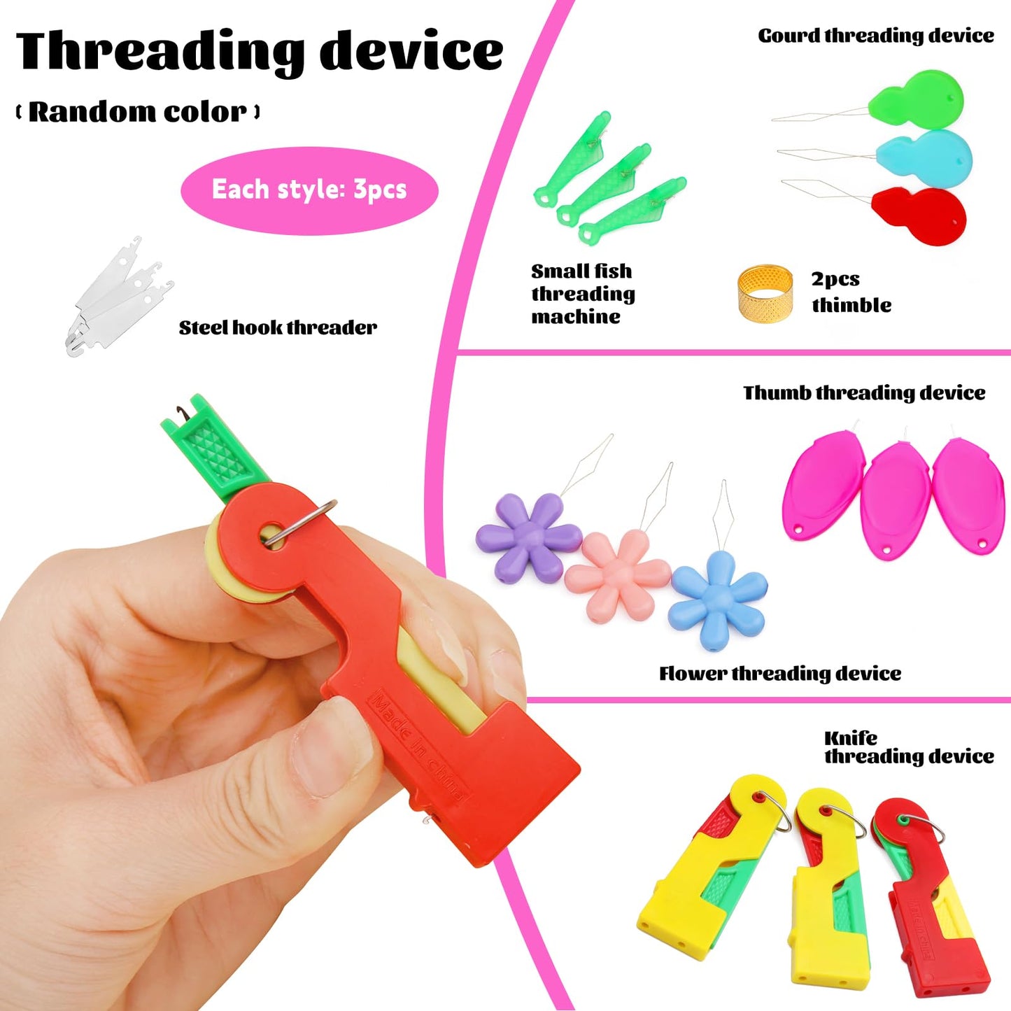 Needle Threaders for Hand Sewing Embroidery Needle Threader Tool 20pcs for Hand Sewing, Sewing Machine, DIY Craft Project