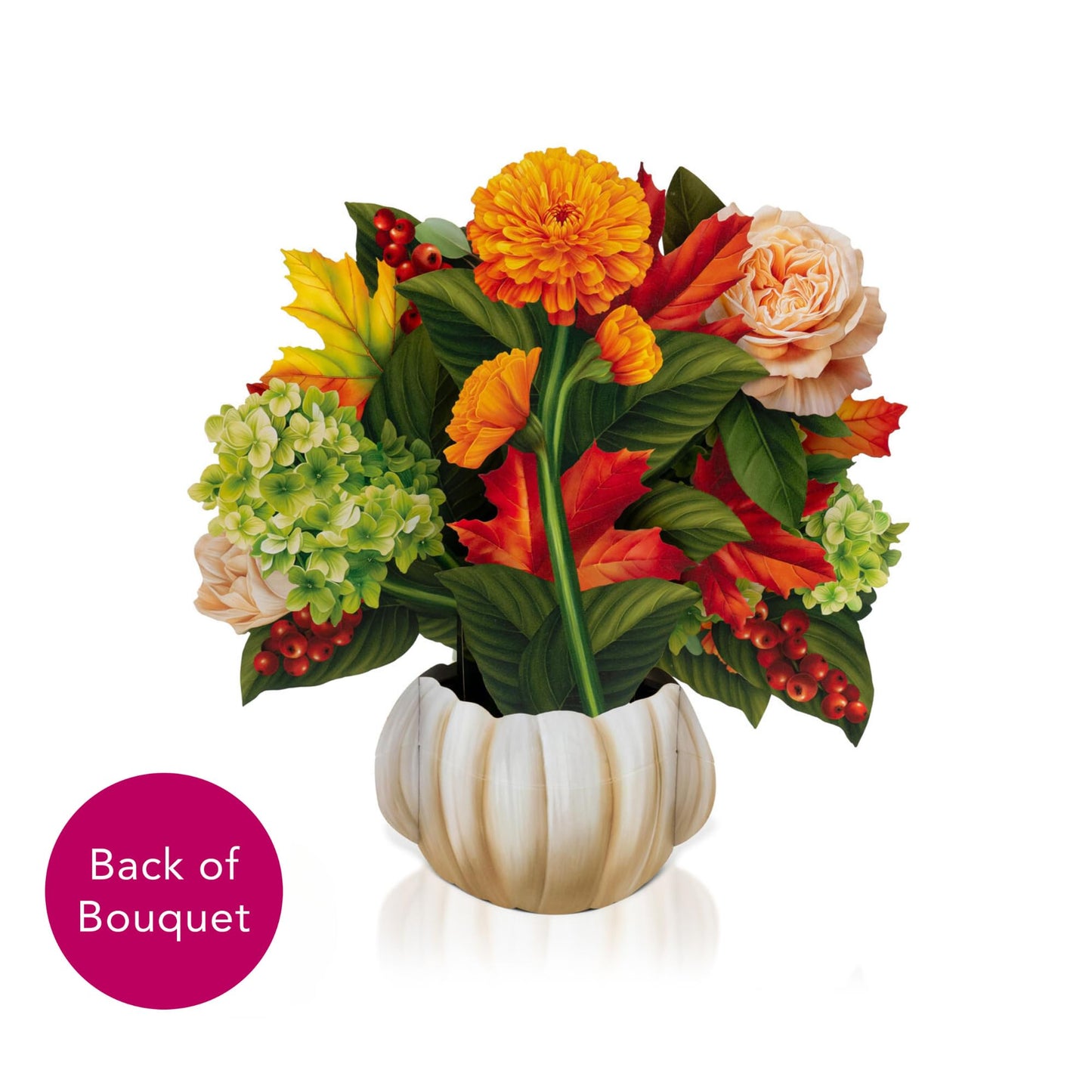 Freshcut Paper Pop Up Cards, Paper Flower Bouquet 3D Popup Greeting Cards with Note Card & Envelope, Birthday Card, Anniversary Card, Get Well Gifts for Women, 12" Pumpkin Spice