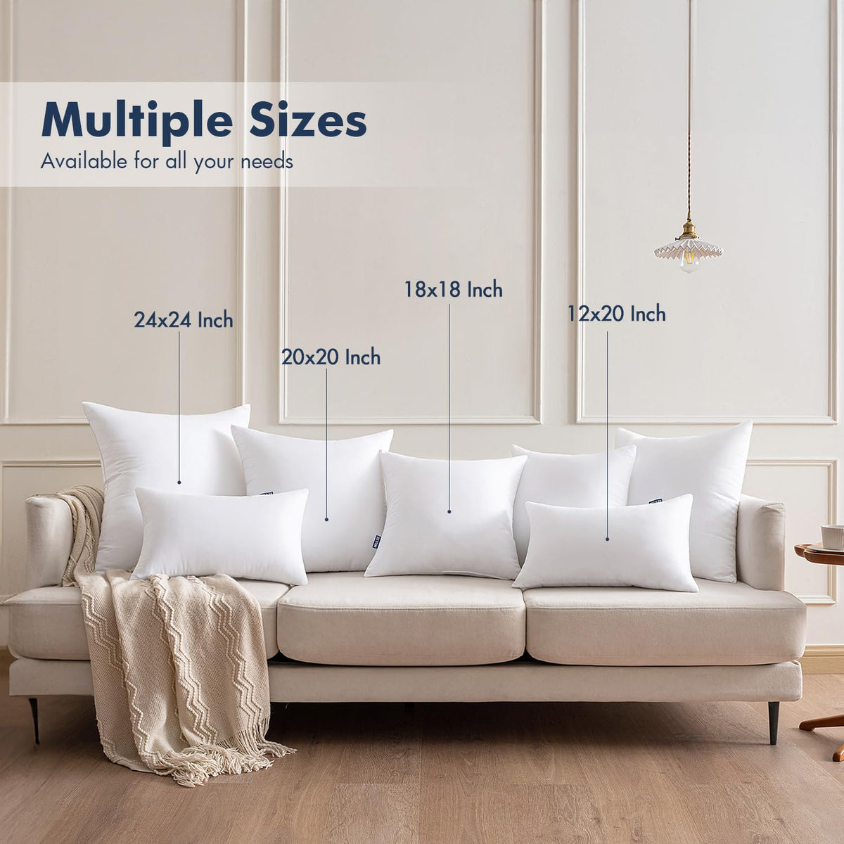 16x24 Throw Pillows Inserts 2 Pack, Decorative Pillows for Couch Bed