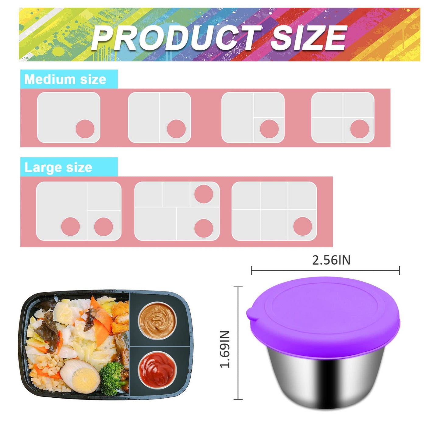 10PCS Food Storage Bags Silicone, Leakproof Reusable Storage Bags, Reusable Snack Bags Silicone for Home Food Storage, Kids School Lunch,Picnic and Travel (Salad Dressing Container)