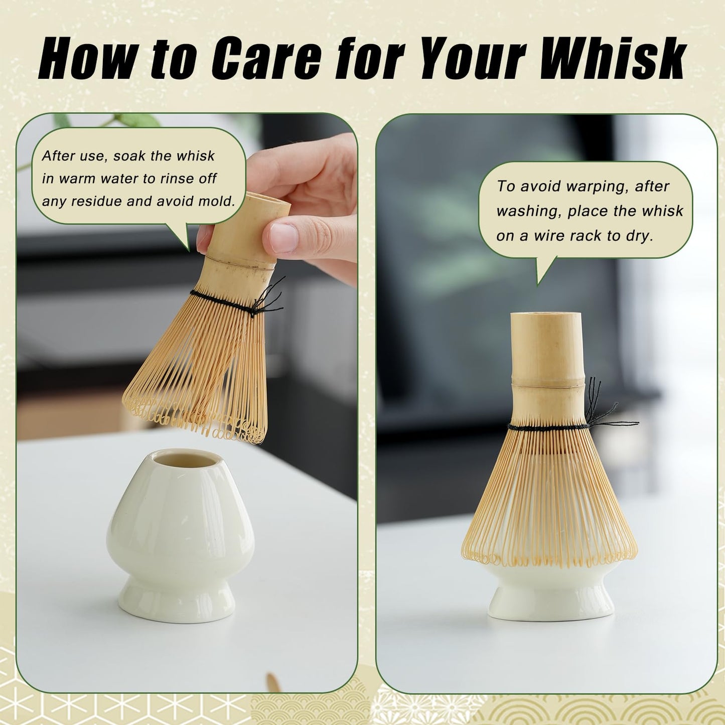 Matcha Whisk Set, Ceramic Matcha Set, Matcha Bowl with Spout and Whisk,9 pcs Matcha Tea Kit for Matcha Lovers, Ideal Gift Christmas, Birthday(Beige)