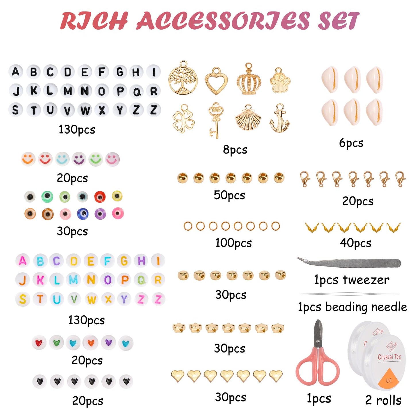QUEFE 120 Colors Glass Seed Beads Friendship Bracelet Kit 36000pcs 3mm Beads for Bracelet Making Kit with Letter Beads Accessories Charms and Pendants Kit for Necklaces Making, DIY, Gift, Craft