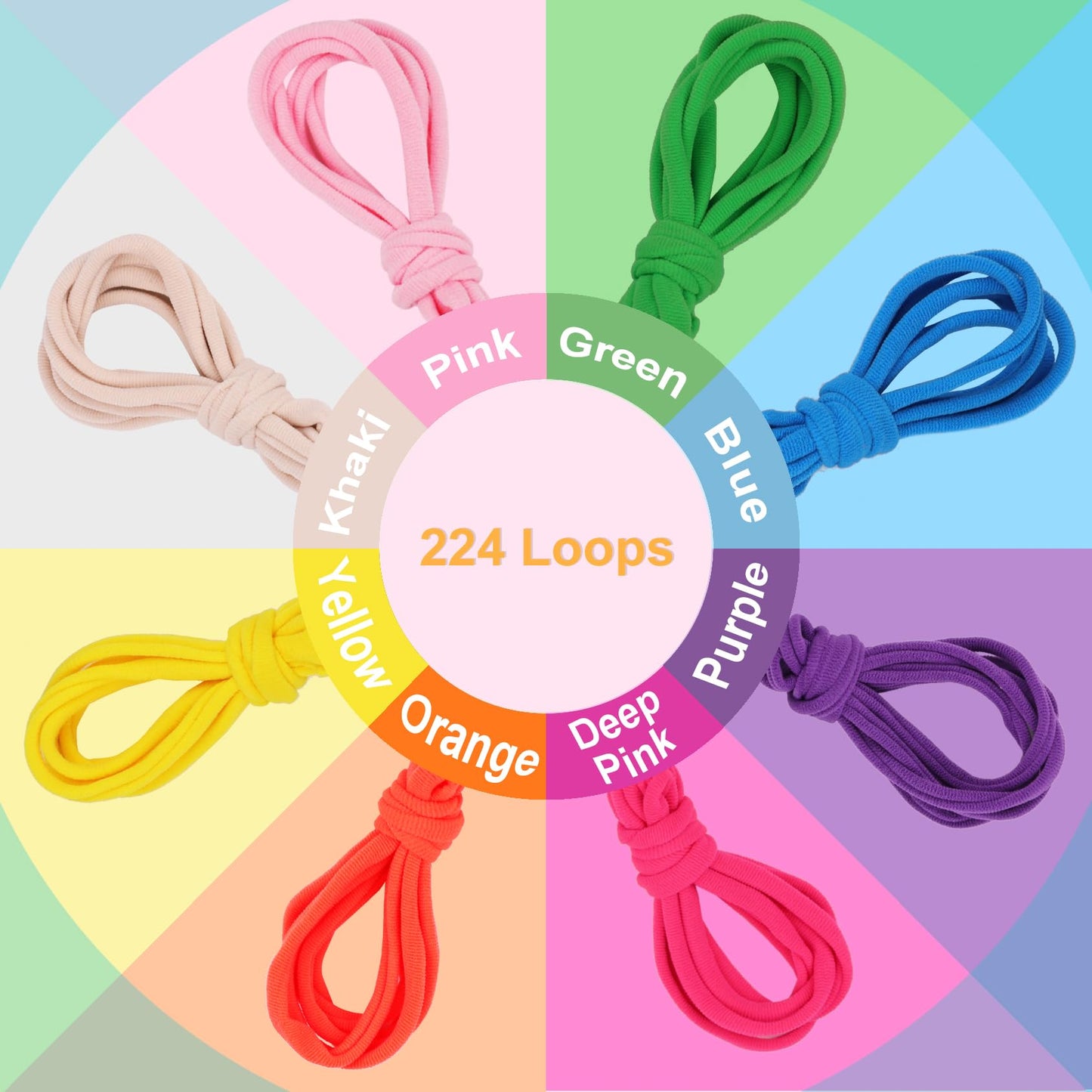 IQKidz 224 PCS Loom Loops Refill for Potholder Weaving Loom Kit Toys, Elastic DIY Arts and Crafts Loops Supplies for Kids Beginners, Perfect Birthday Gifts for 5 6 7 8-12 13 Year Old Girls