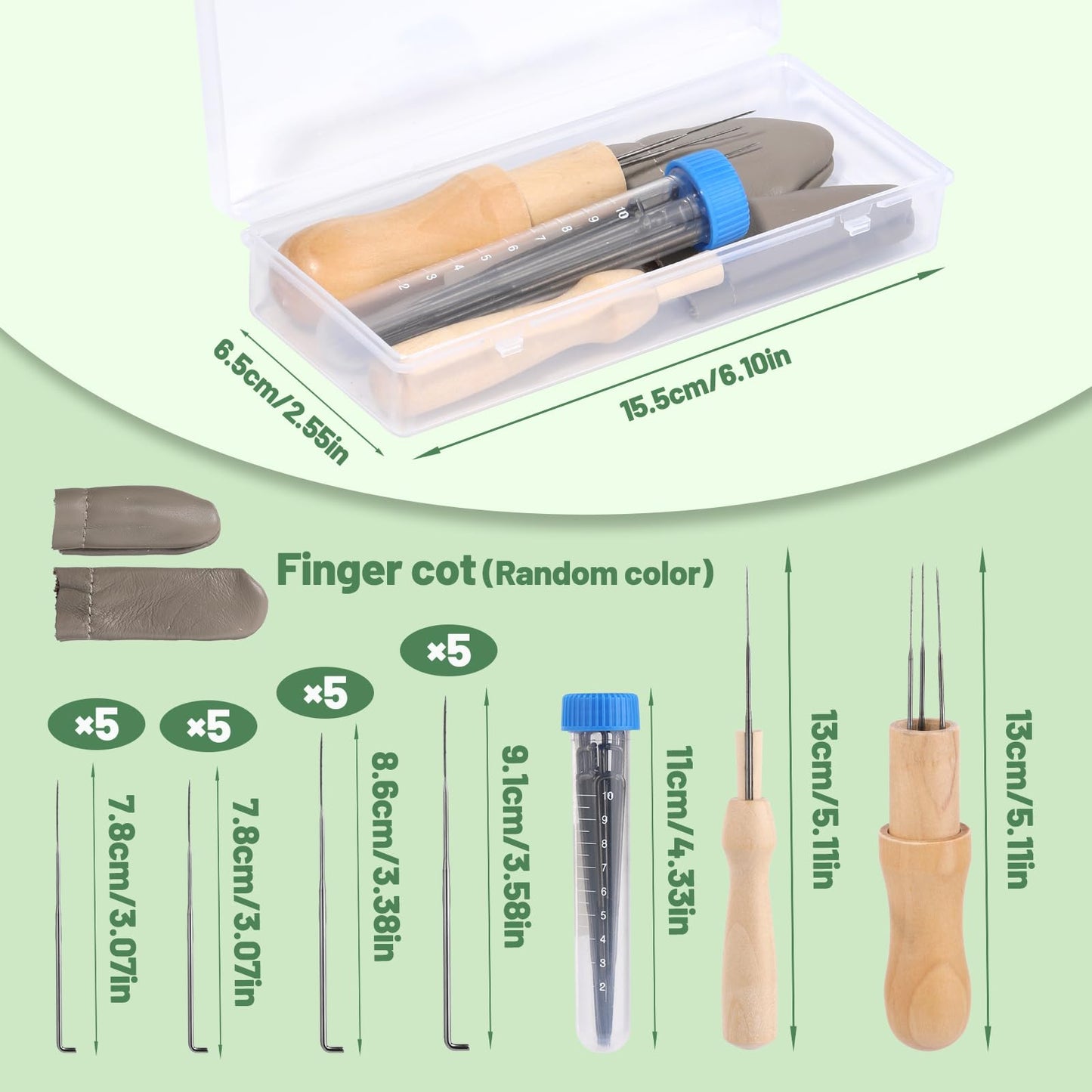 Needle Felting Kit, Wool Felting Needles, 4 Sizes Felting Needles with Needle Bottle Felting Tool Holders, Complete Needle Felting Tools Kit Needle Felting Supplies for Beginner Professional