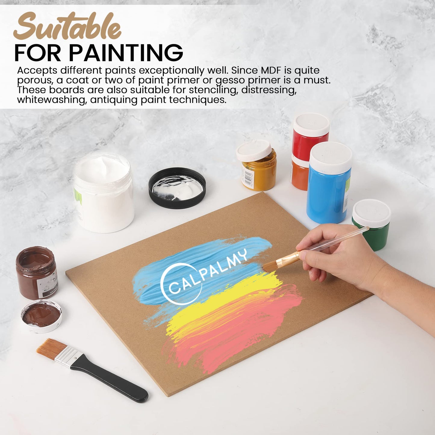 (8-Pack) CalPalmy 11” x 14” MDF Boards - 1/4” Thick Boards for Carpentry, Interior Design, Hobby Crafts, and More - with Smooth, Unfinished Sides and Sanded Edges