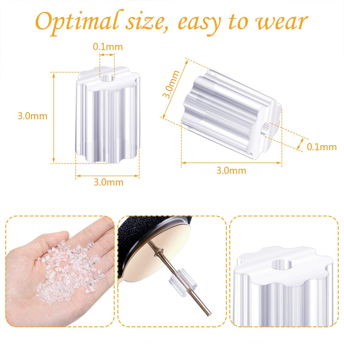 Outus 500 Pcs Earring Backs for Studs Soft Earring Stoppers Backings Clear Safety Back Pads Replacement for Hoops Fish Hook Jewelry Accessories