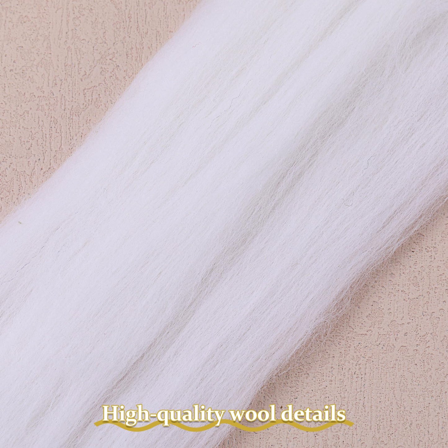 QMNNMA Wool Roving Bulk, 14.1oz Needle Felting Wool, Super Wool Chunky Yarn for Needle Felting, Fiber Roving Wool Top for Hand Spinning, Felting, Blending, Weaving and DIY Craft (400g)