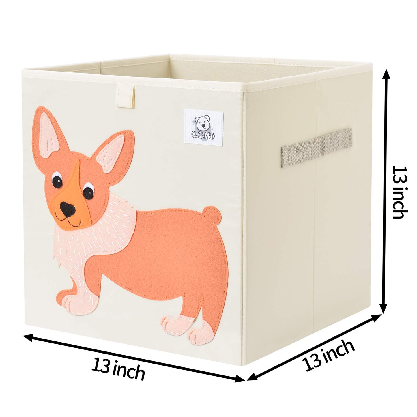 CLCROBD Foldable Animal Cube Storage Bins Fabric Toy Box/Chest/Organizer for Toddler/Kids Nursery, Playroom, 13 inch (Dog)