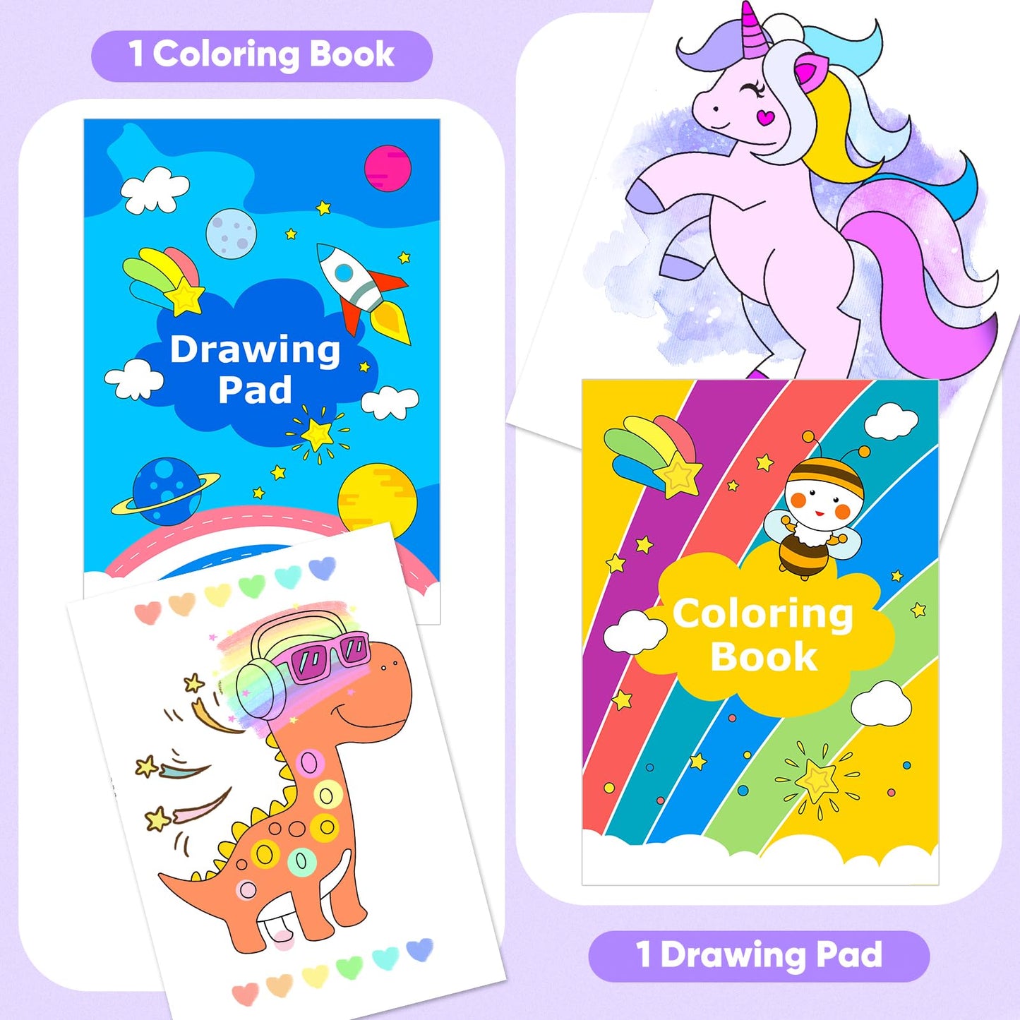 Aesthetic Cute Preppy Stuff School Supplies, 149-Pack Drawing Kit Coloring Painting Art Set Gifts Box for Girls Boys Teens, Arts and Crafts for Kids Girls Boys, with Drawing Pad, Coloring Book