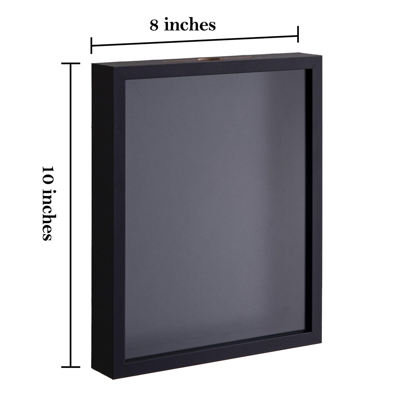8x10 Inch Shadow Box with Real Glass Cover and Top Slot, Display Case Frame for Tickets, Flower, Pictures, Black