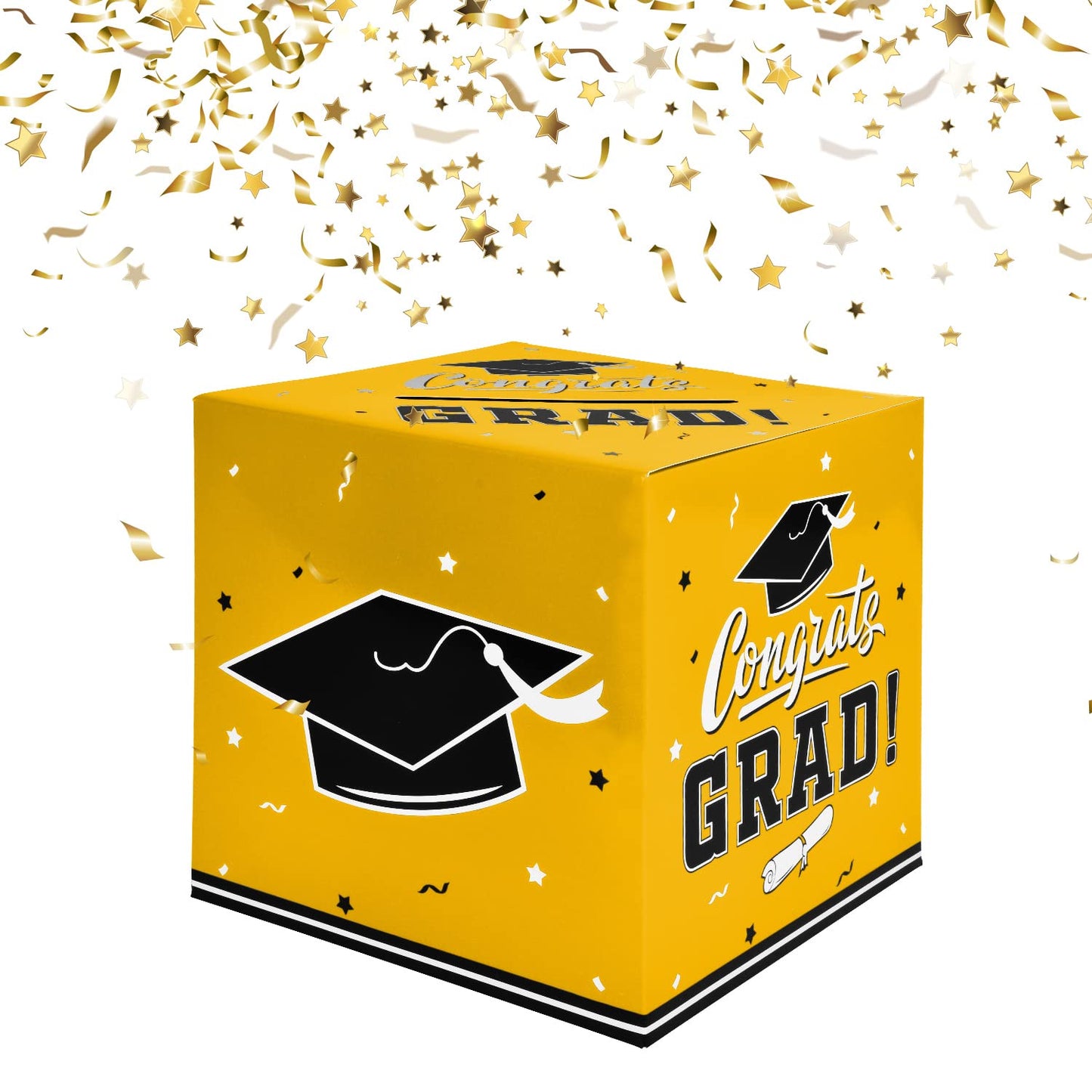 Gatherfun Graduation Decorations - Graduation Card Box, Party Favors, Yellow
