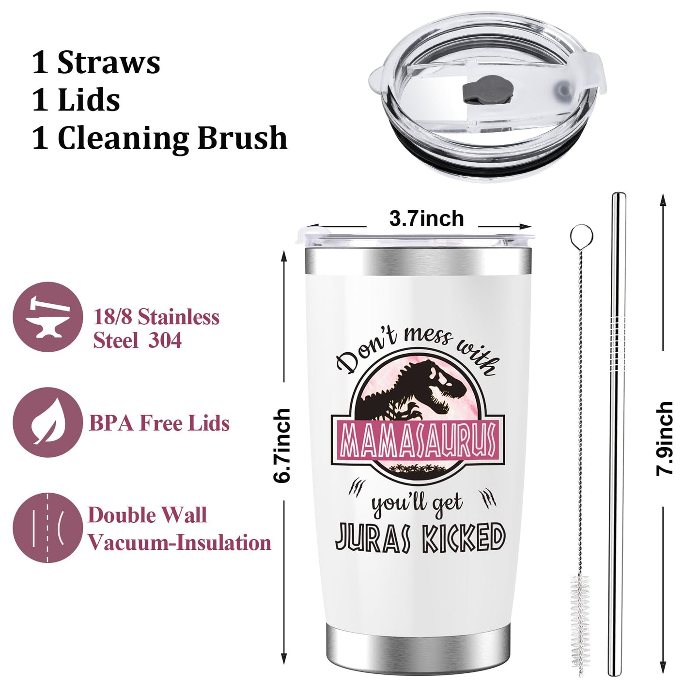 Mothers Day Gifts for Mom from Daughter Son Kids, Mom Gifts for Wife Stepmom Mama Nana Women Her, Unique Ideas Presents on Mother's Day Birthday Valentines Christmas Thanksgiving - 20 OZ Tumbler w/Lid