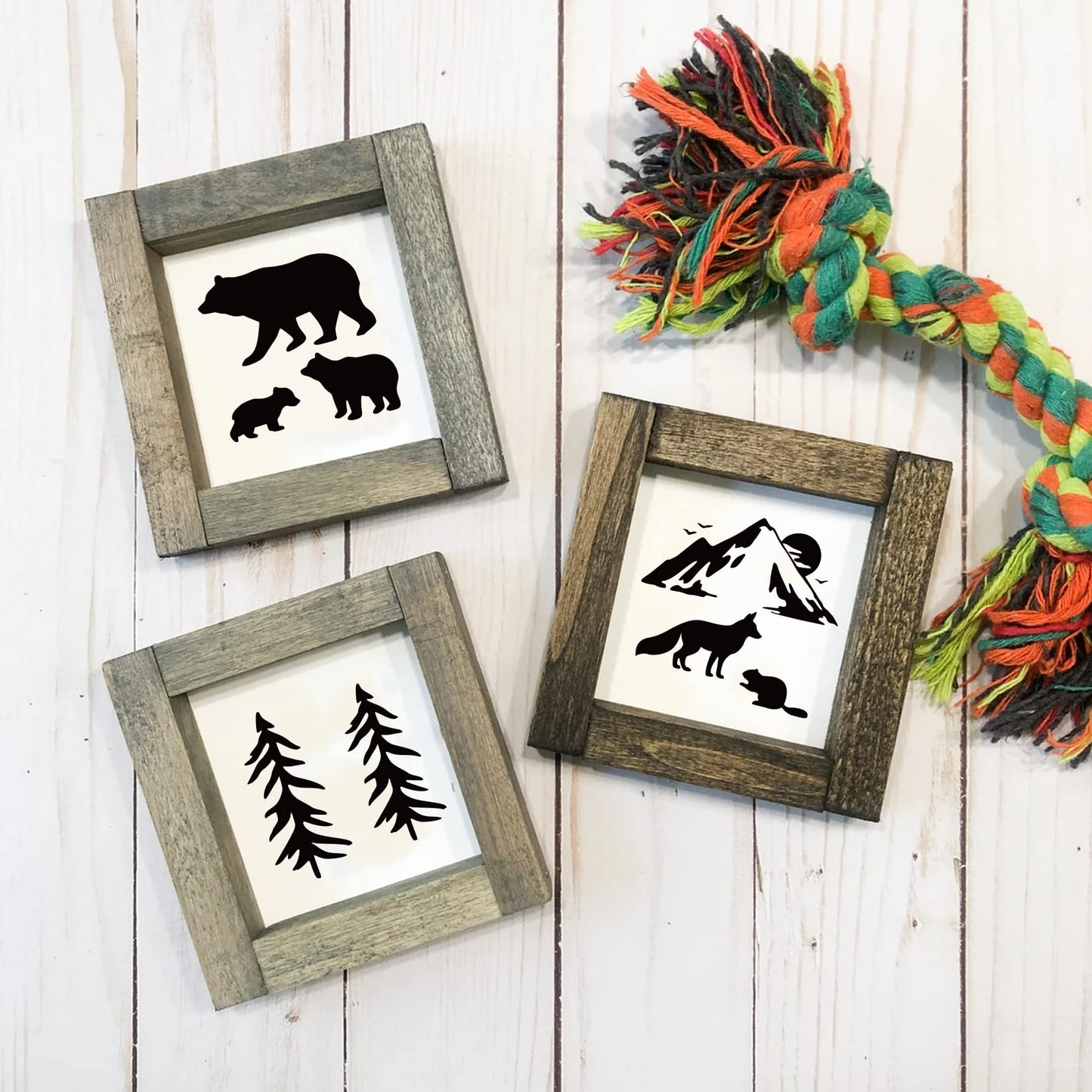 Small Stencils for Painting on Wood Reusable, 3 Inch Reusable Stencil for Craft Ornament Paint Template Stencils for Wall Card Rock Wood Signs Coasters Canvas Home Decor (Animal Wildlife)