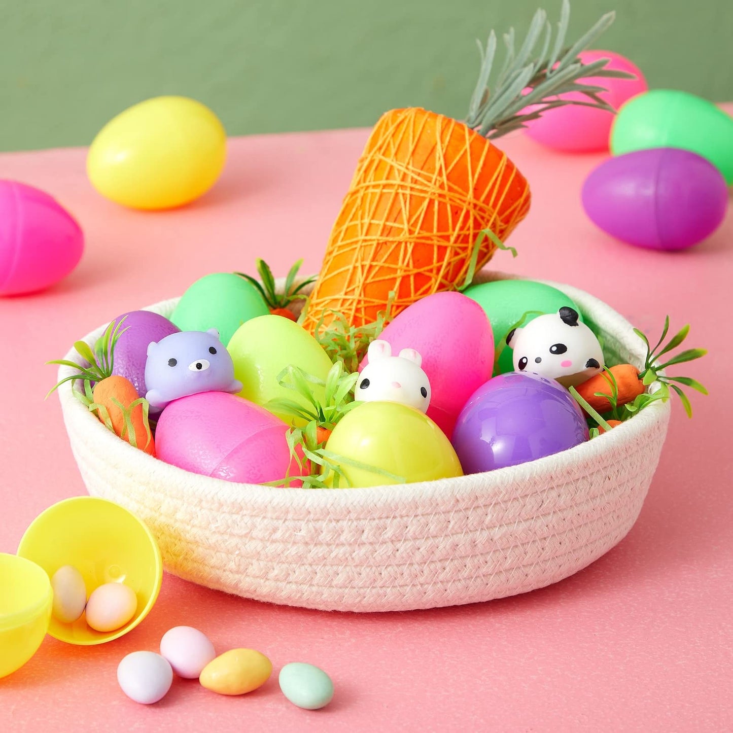 Juvale 3-Pack Small Round Cotton Rope Woven Storage Baskets - Nesting Bins for Organizing Home and Montessori Toys (White, 3 Sizes)