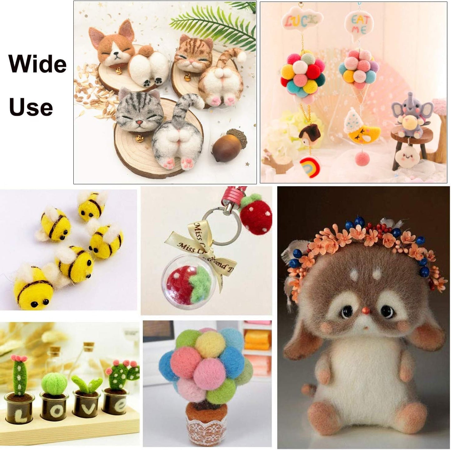 Needle Felting Starter Kit,Wool Roving 40 Colors Set, Wool Felt Tools with Instruction Included for Felted Animal Needle Felting Supplies