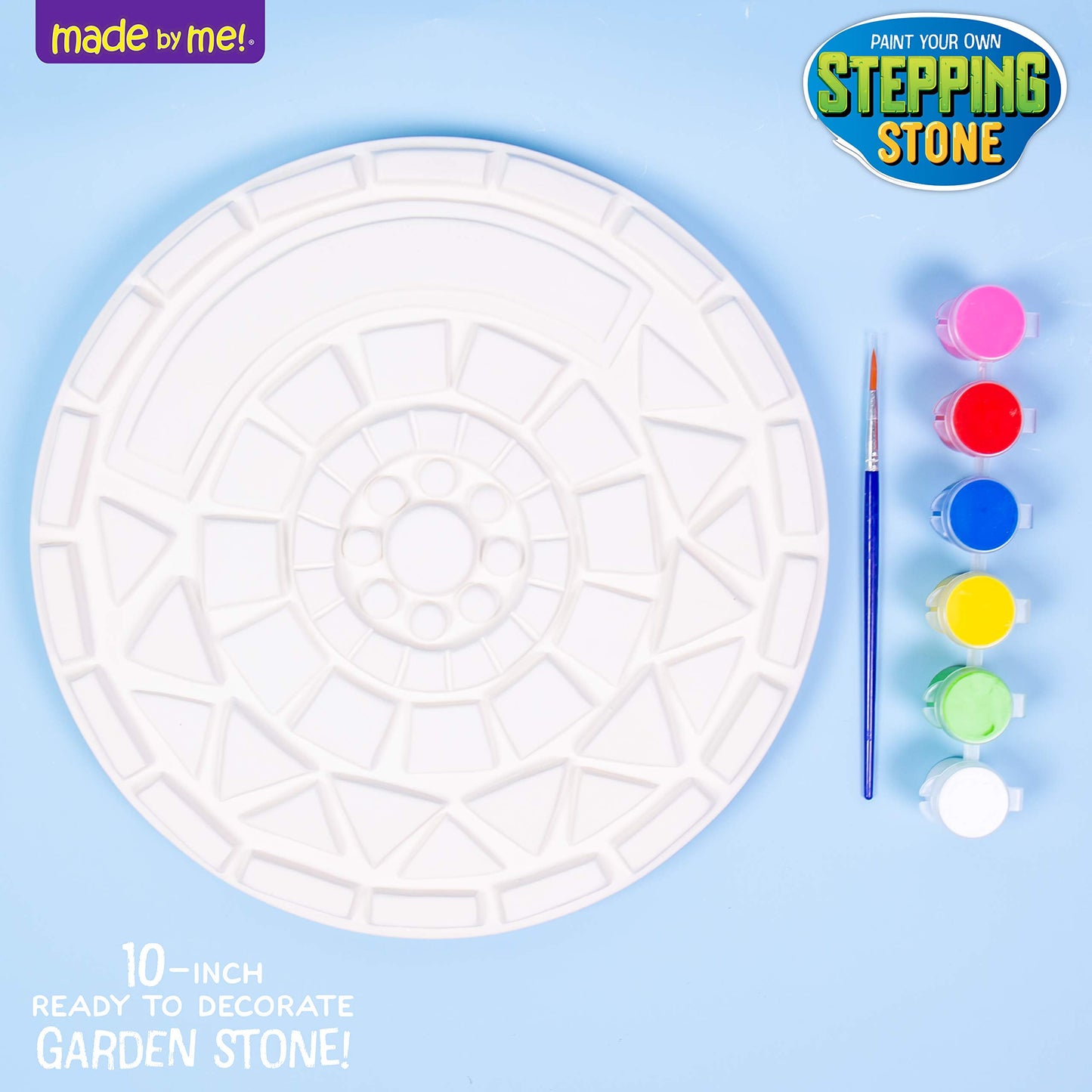 Made By Me Paint Your Own Mosaic Stepping Stone, Custom Name Garden Stone, DIY Stepping Stone Kit, Great Spring & Summer Painting Activity, Arts & Crafts Kit for Kids Ages 5, 6, 7, 8, 9