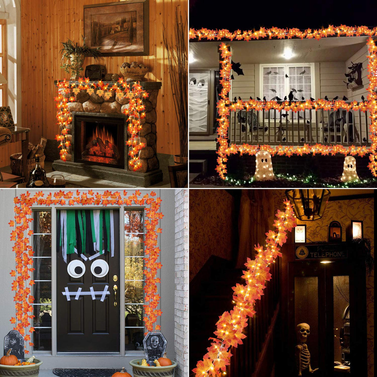 50 LED 16.4Ft Thanksgiving Decor Fall Garland String Lights with Timer