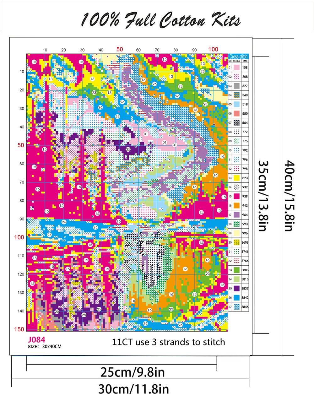 Night Stamped Cross Stitch Kits - Needlepoint Counted Cross Stitch Kits for Beginner Adult Crossstitching Printed Dimensions Scenery Patterns Stitch Embroidery Kits Arts and Crafts