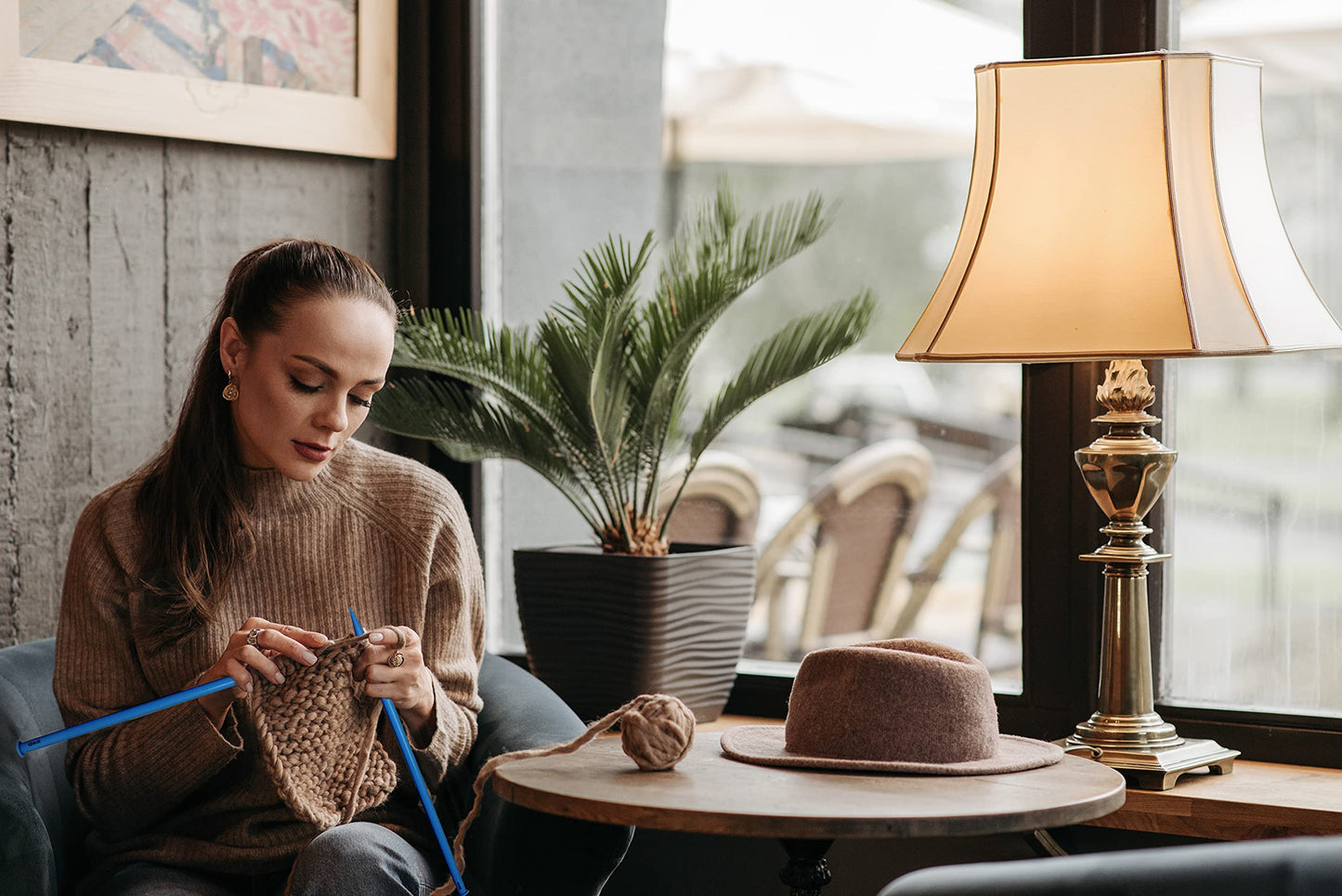 KnitPal 16-inch (40cm) Straight Knitting Needles Set for Large Projects - Long Plastic Knitting Needles - 3 US Sizes: 15/10mm, 17/12mm, 19/16mm - with eBook