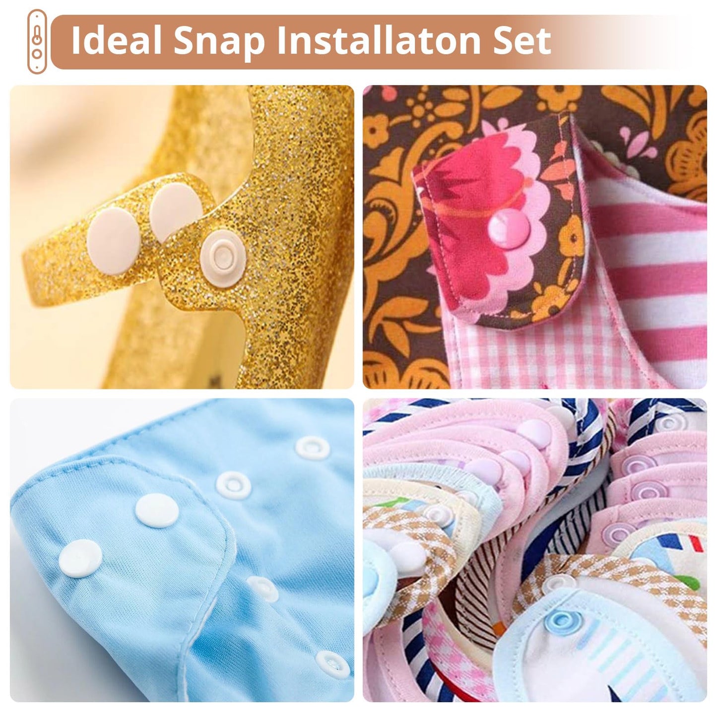 Snaps and Snap Pliers Set, 408 Sets T5 Plastic Snap Buttons 24 Colors, Snap Fasteners Snap Press Pliers Snaps Starter Kit Snap Setter Tool for Clothes Sewing Bibs Rain Coat DIY Crafting