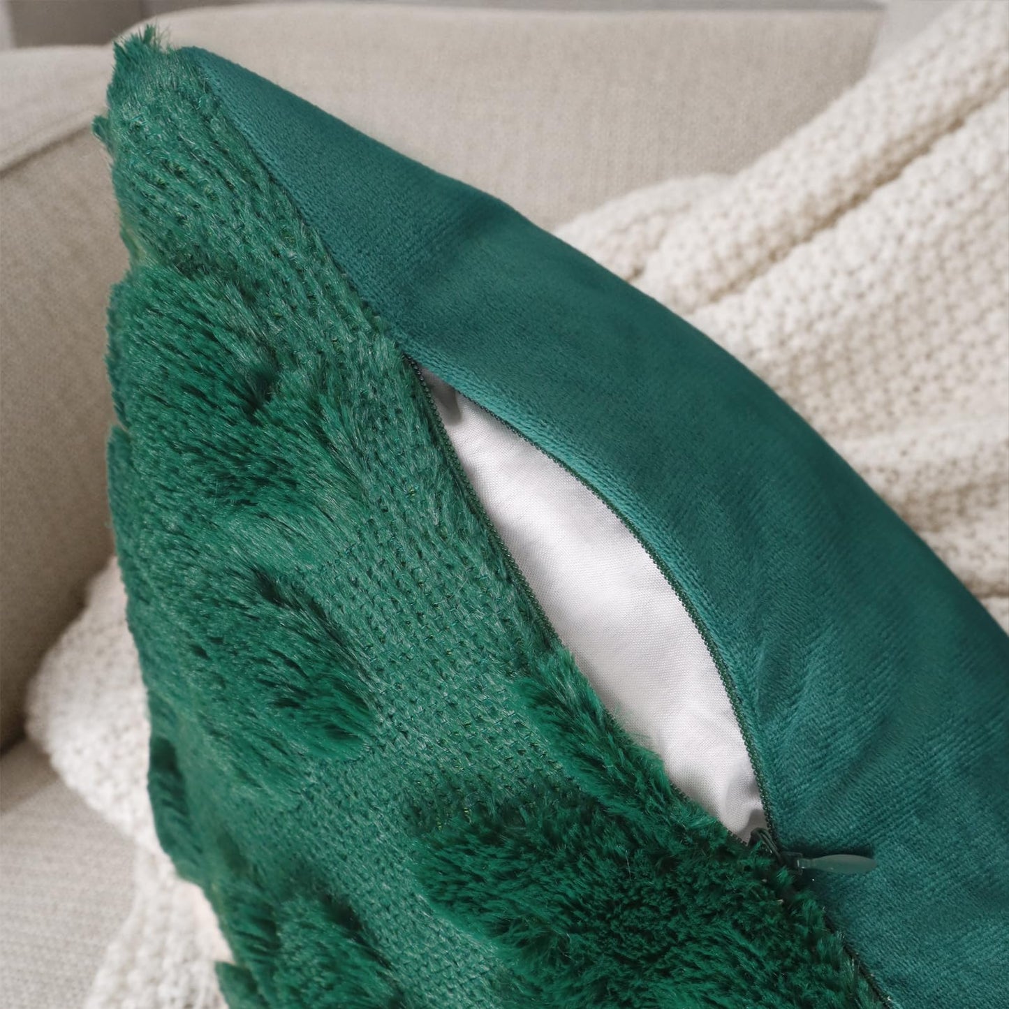 St Patricks Day Pillow Covers 18x18 Set of 2, Green Shamrock Plush Pillow Cases for Living Room Sofa Cushion Outdoor Indoor Holiday Home Decor
