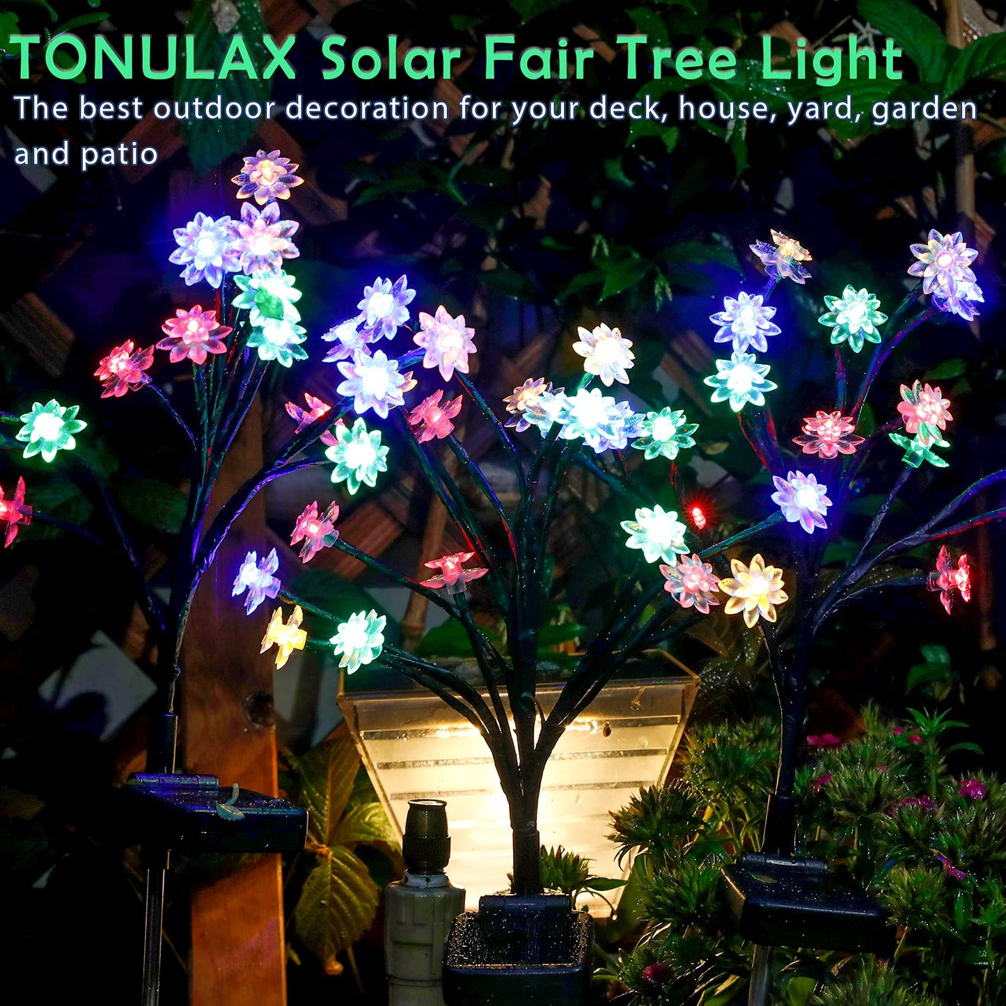 TONULAX Newest Solar Powered Decorative Lights with Larger Solar Capacity for Tree, Landscape, Outdoor, Garden, Pathway, Patio, Front Yard Decoration(2 Pack)