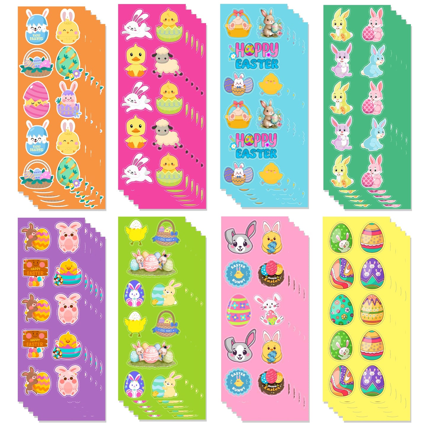 Easter Stickers for Kids - 400 Pcs Easter Basket Stuffers | Easters Gifts Decorations for Egg,Easters Crafts Activities Party Favors for Boys Girls Teens Adults