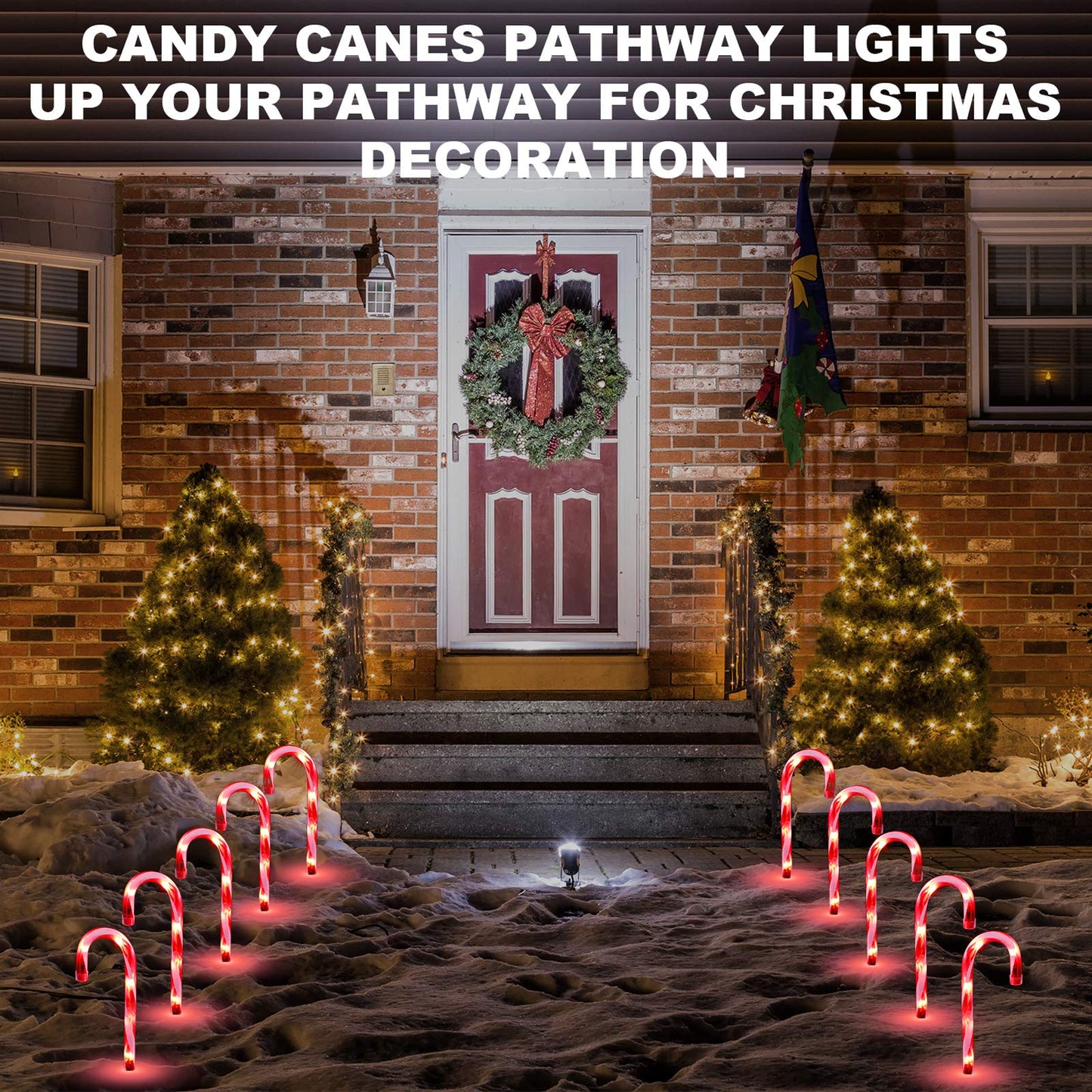 Christmas Candy Cane Lights, 12inch Set of 5 Candy Canes Christmas Pathway Lights Outdoor-TIGOMOOV Candy Cane Christmas Decorations Outdoor for Holidays Lighting up Sidewalk,Yard,