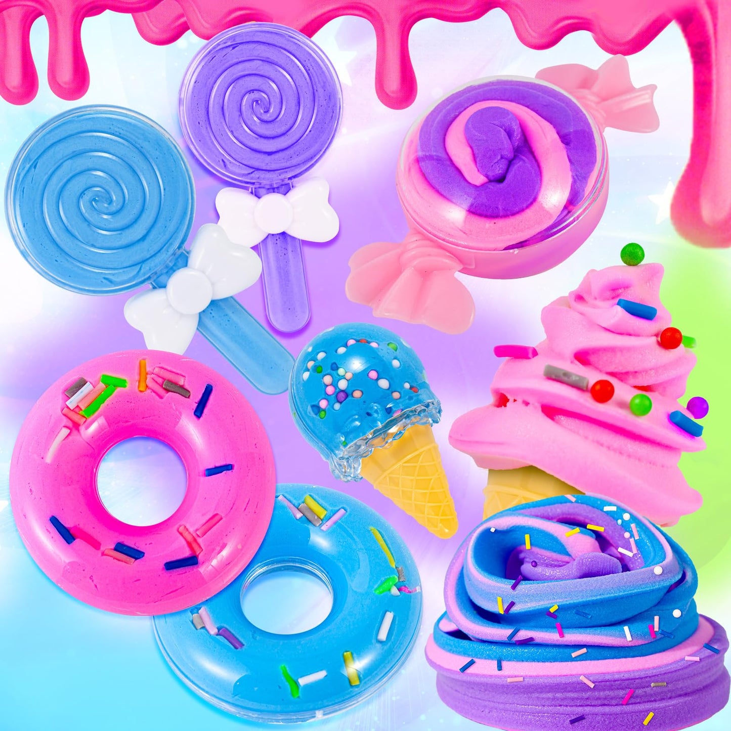 Mini Party Slime Kit for Girls and Boys, Max Party Favors Slime Making Kit to Make Butter Cloud and Foam Slime, Stress Relief Toys, DIY Slime Supplies for Girls and Boys