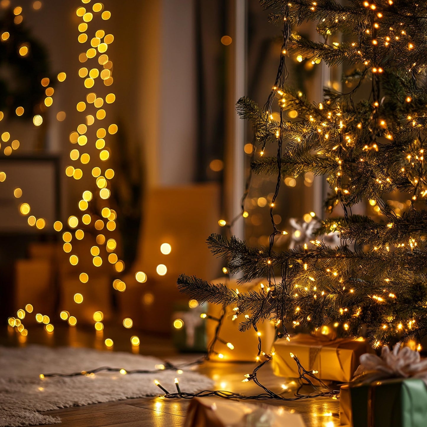 Christmas Lights, 20FT 100 Count Incandescent Mini Christmas Tree Light, Waterproof Xmas String Lights for Outdoor Indoor Home Party Yard Decorations, Gold