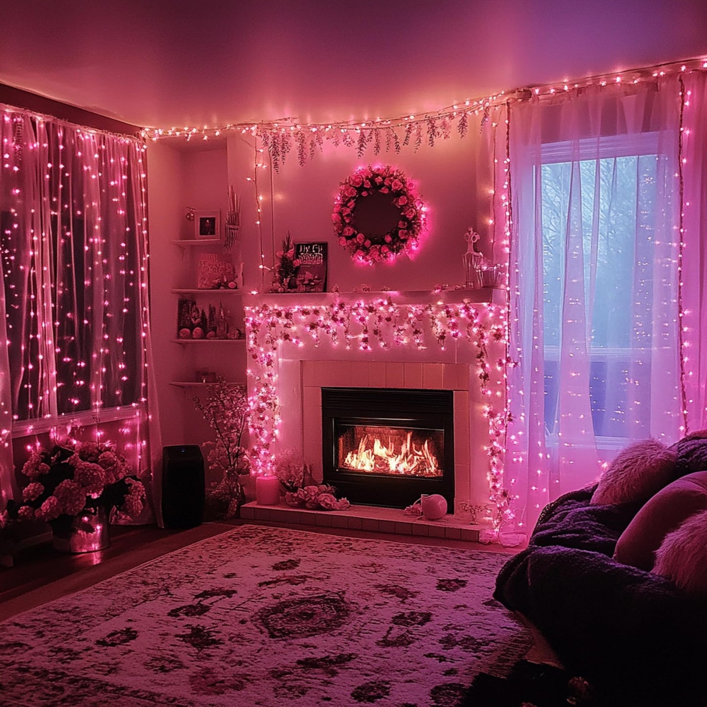 Christmas Lights, 20FT 100 Count Incandescent Mini Christmas Tree Light, Waterproof Xmas String Lights for Outdoor Indoor Home Party Yard Decorations, Pink