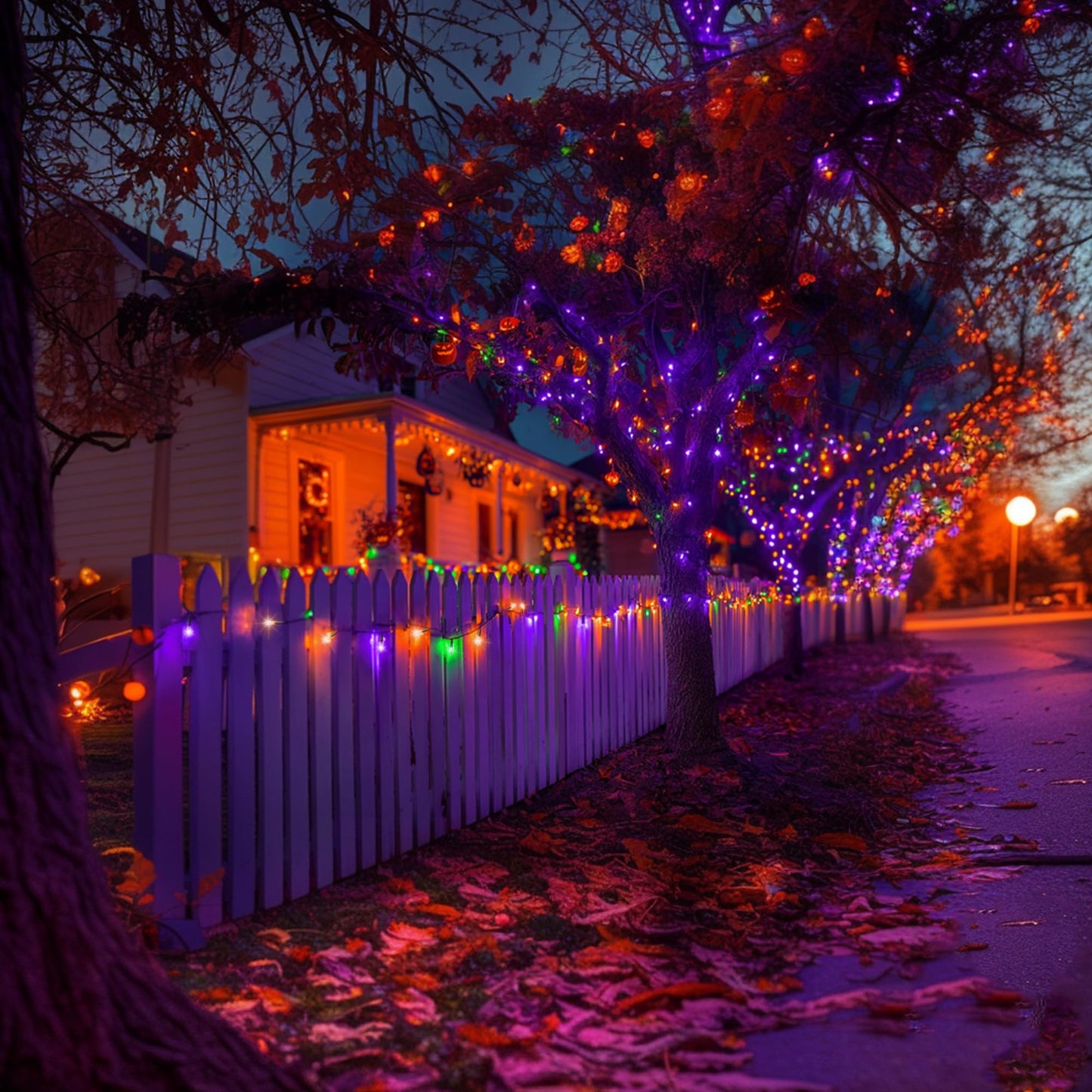 Purple Orange and Green Halloween Lights, 20FT 100 Count Incandescent Mini String Lights, Waterproof Halloween Decorations for Outdoor Indoor Patio Home Party Garden Yard Decor