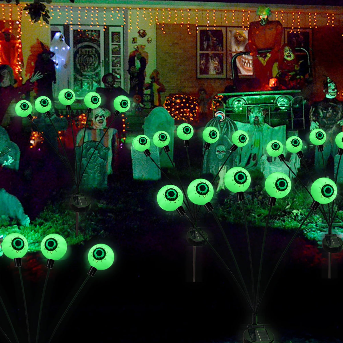 Dazzle Bright 4Pack Halloween Outdoor Solar Eyeball Lights Decorations